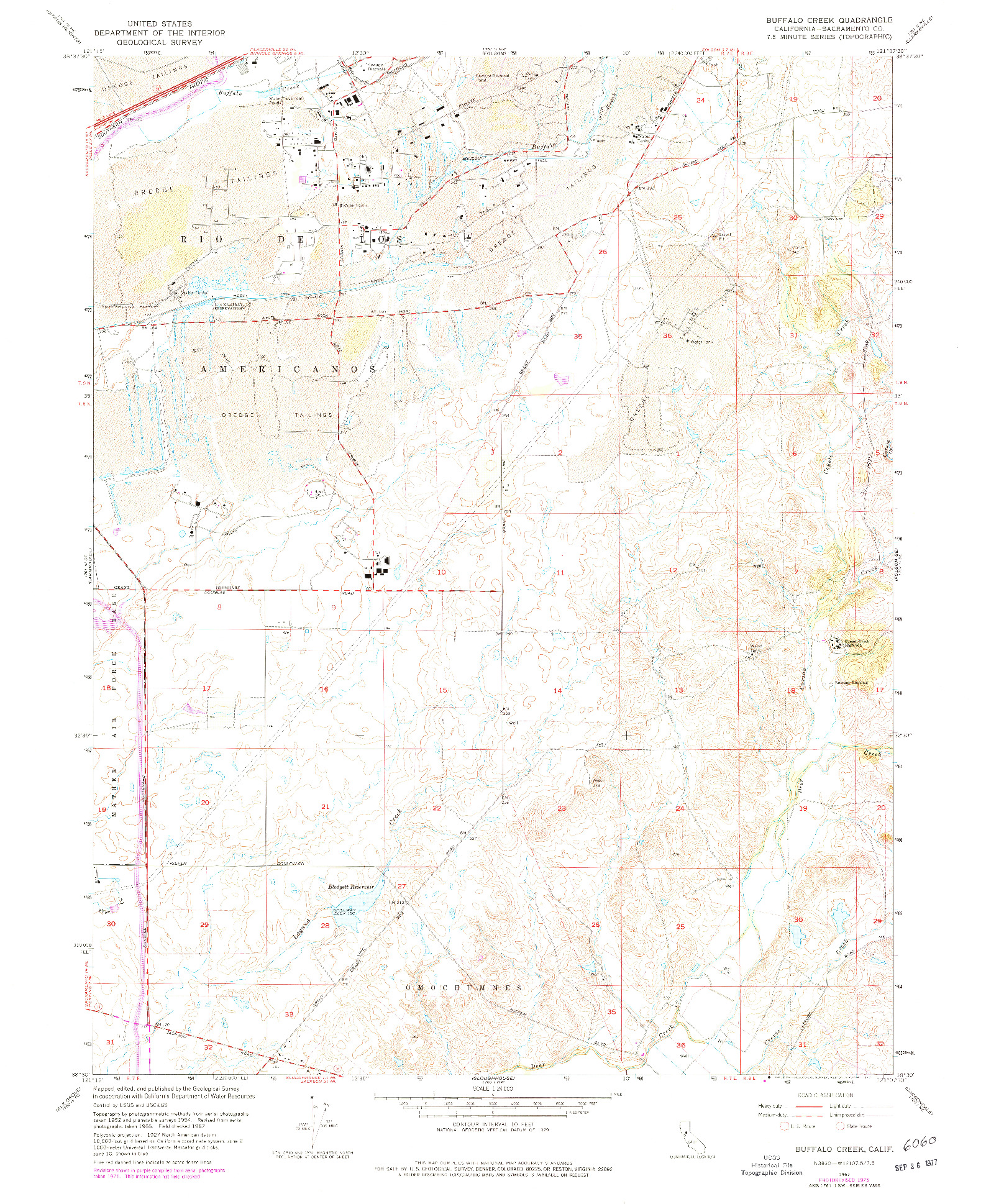 USGS 1:24000-SCALE QUADRANGLE FOR BUFFALO CREEK, CA 1967