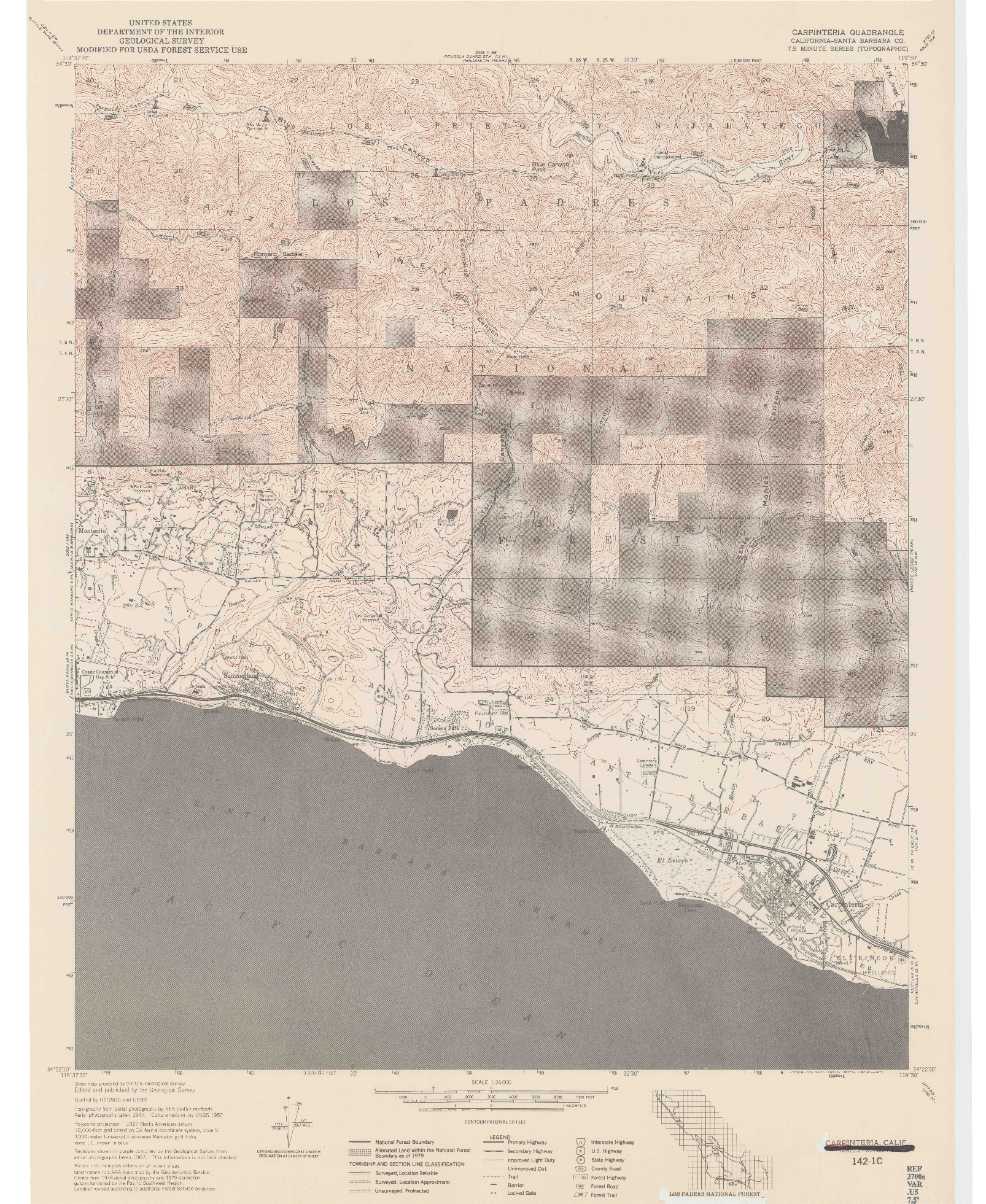 USGS 1:24000-SCALE QUADRANGLE FOR CARPINTERIA, CA 1977