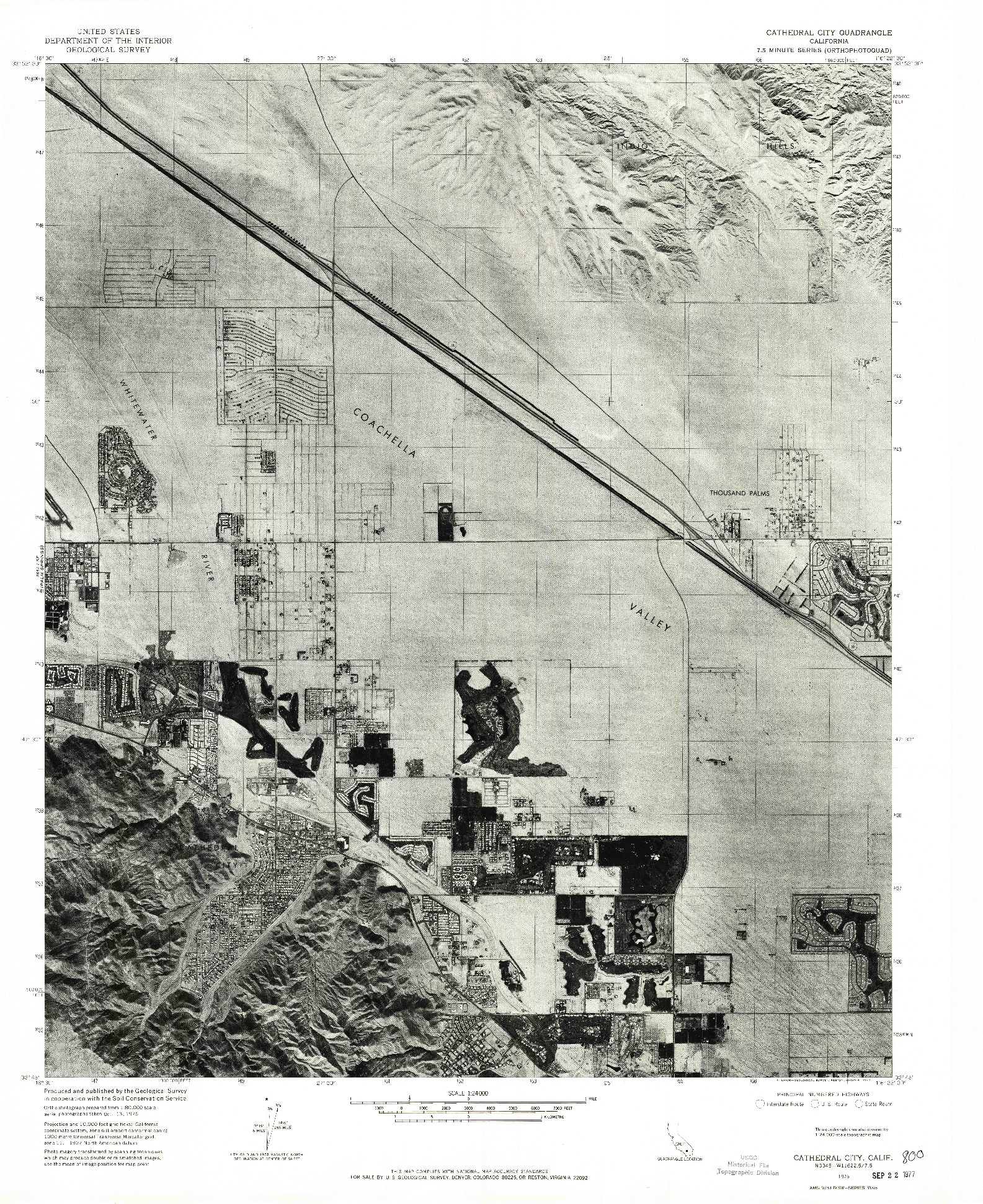 USGS 1:24000-SCALE QUADRANGLE FOR CATHEDRAL CITY, CA 1975