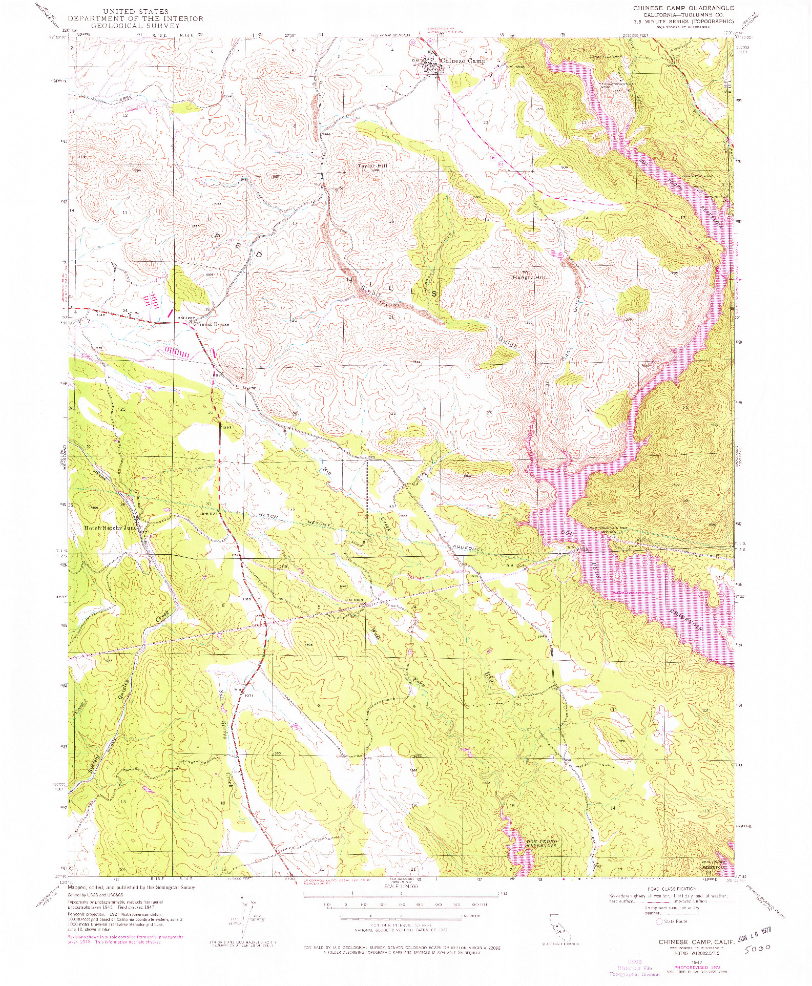 USGS 1:24000-SCALE QUADRANGLE FOR CHINESE CAMP, CA 1947