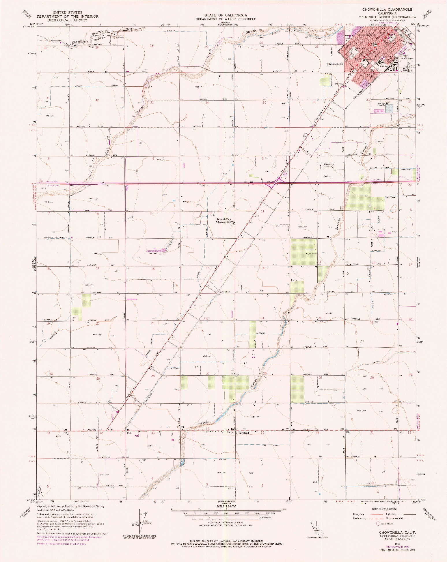 USGS 1:24000-SCALE QUADRANGLE FOR CHOWCHILLA, CA 1960