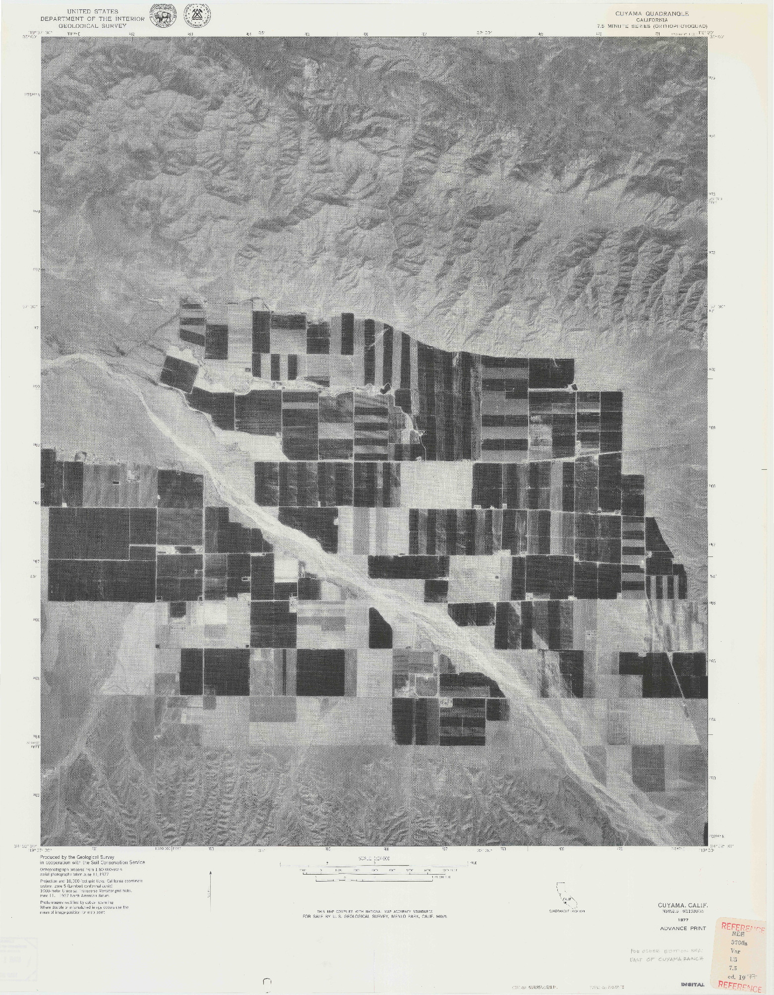 USGS 1:24000-SCALE QUADRANGLE FOR CUYAMA, CA 1977