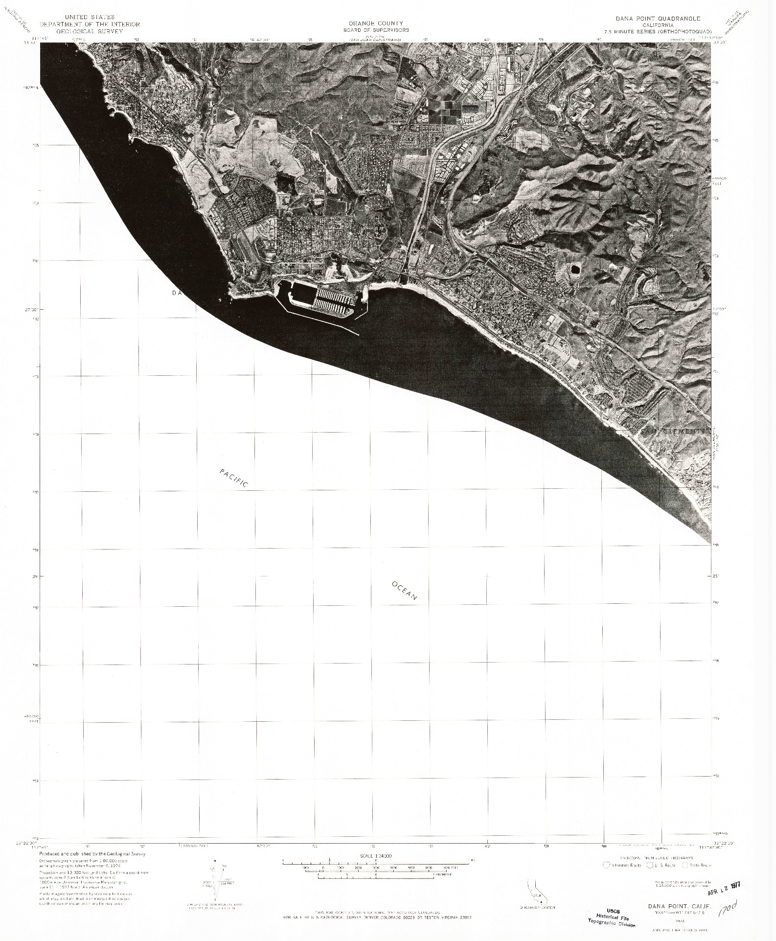 USGS 1:24000-SCALE QUADRANGLE FOR DANA POINT, CA 1974