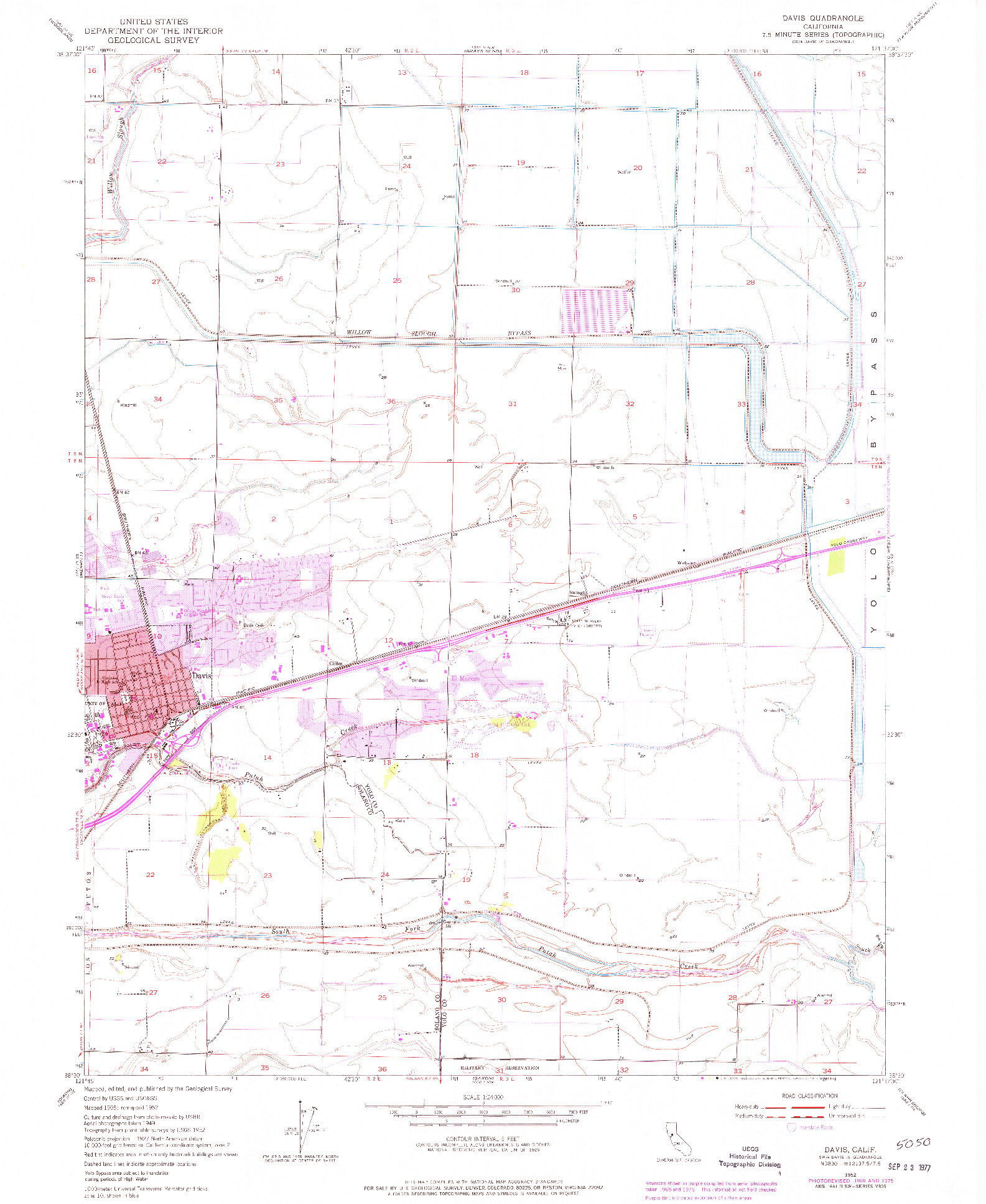 USGS 1:24000-SCALE QUADRANGLE FOR DAVIS, CA 1975