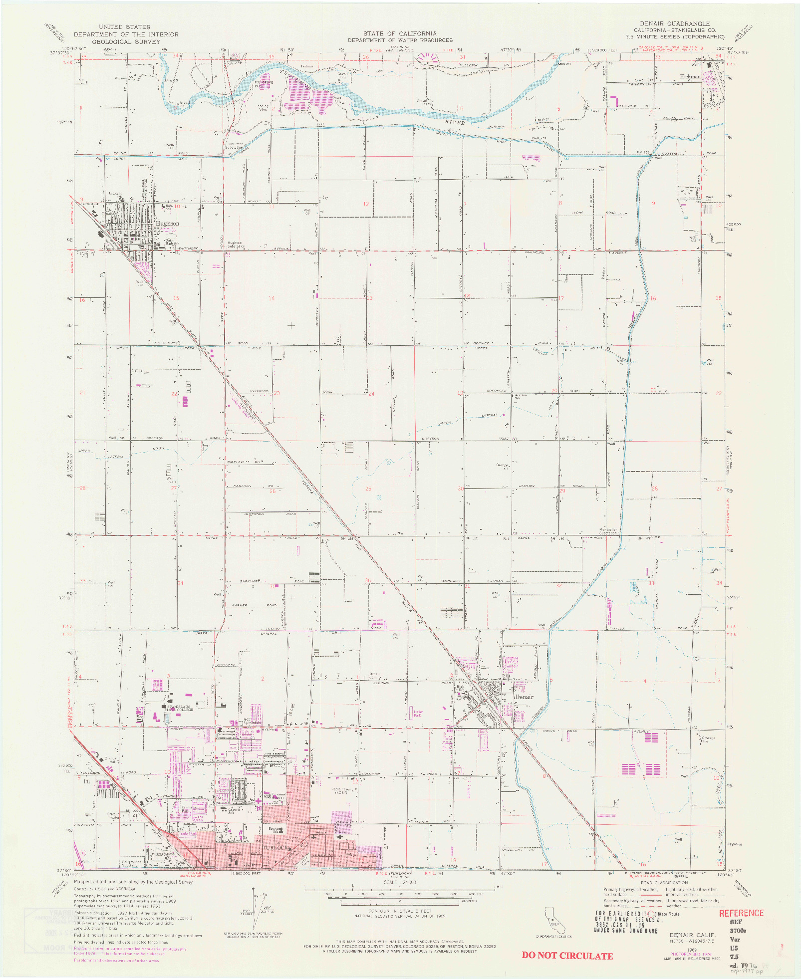 USGS 1:24000-SCALE QUADRANGLE FOR DENAIR, CA 1969