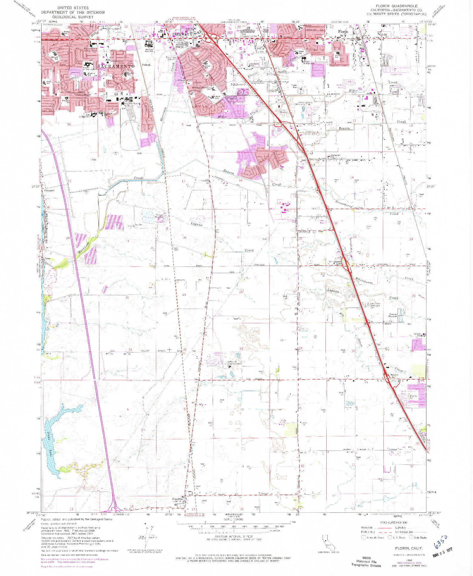 USGS 1:24000-SCALE QUADRANGLE FOR FLORIN, CA 1968