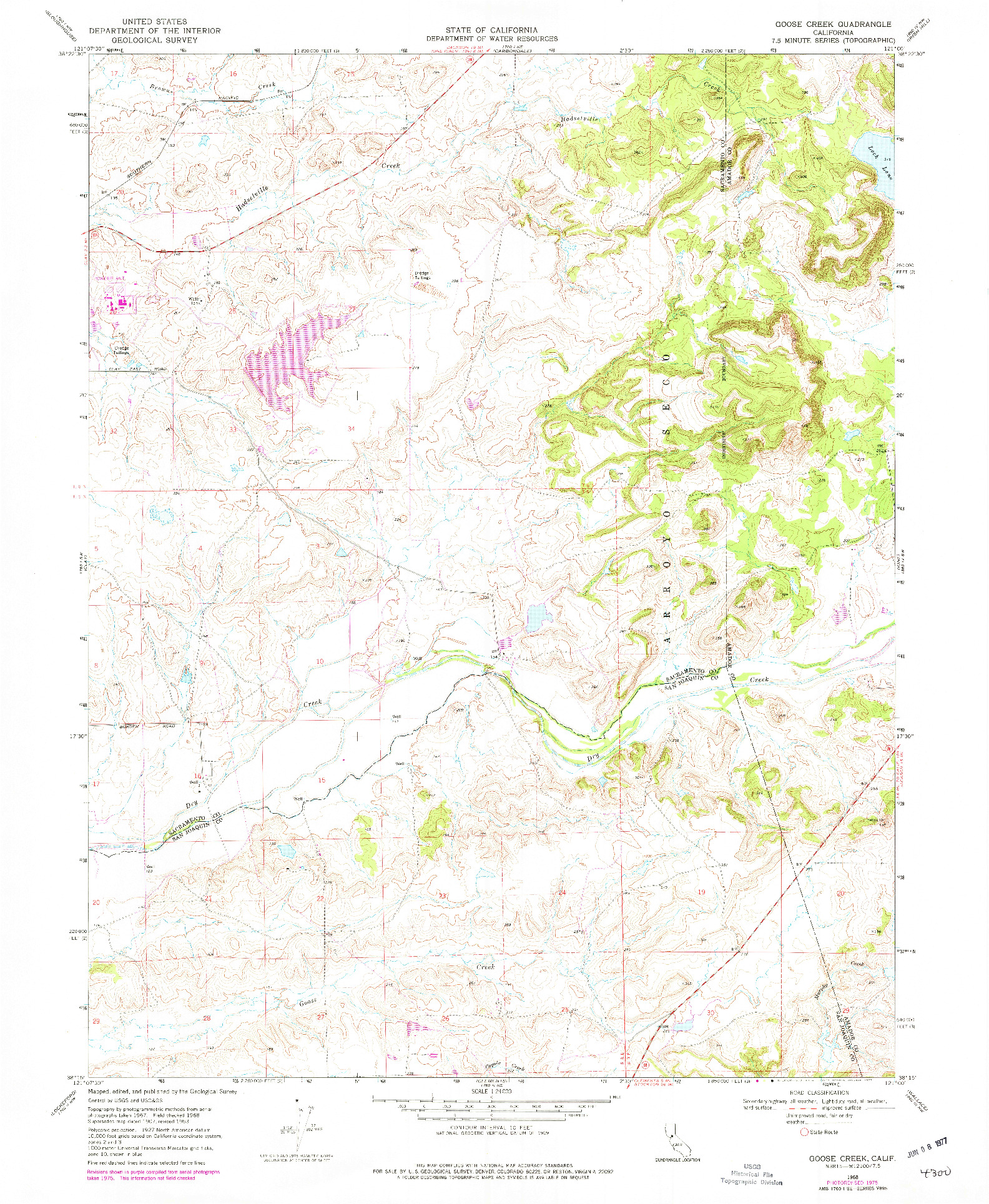 USGS 1:24000-SCALE QUADRANGLE FOR GOOSE CREEK, CA 1968