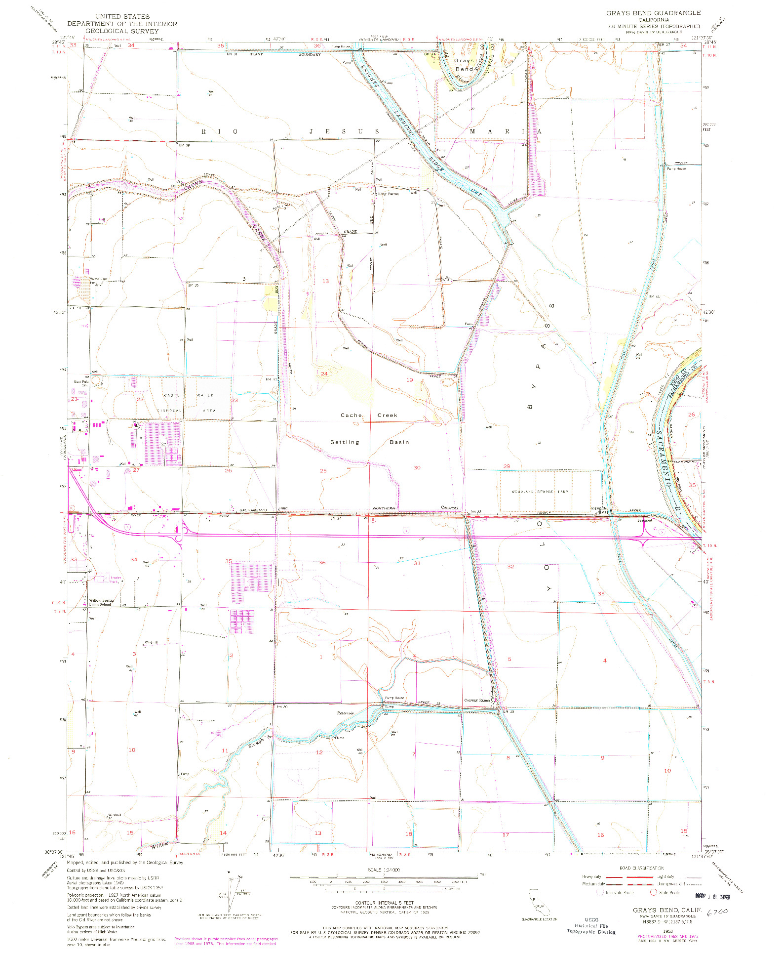 USGS 1:24000-SCALE QUADRANGLE FOR GRAYS BEND, CA 1953