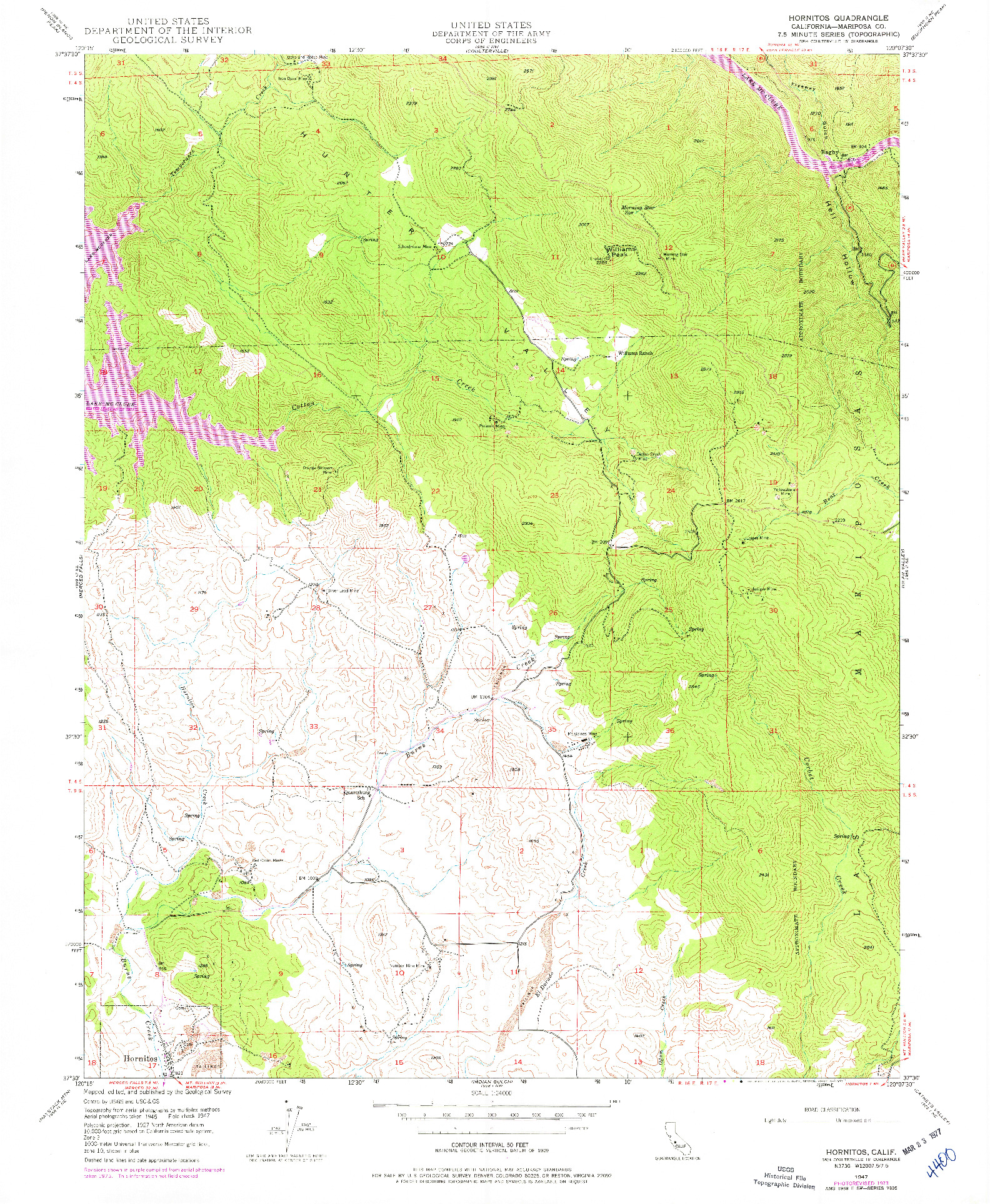 USGS 1:24000-SCALE QUADRANGLE FOR HORNITOS, CA 1947