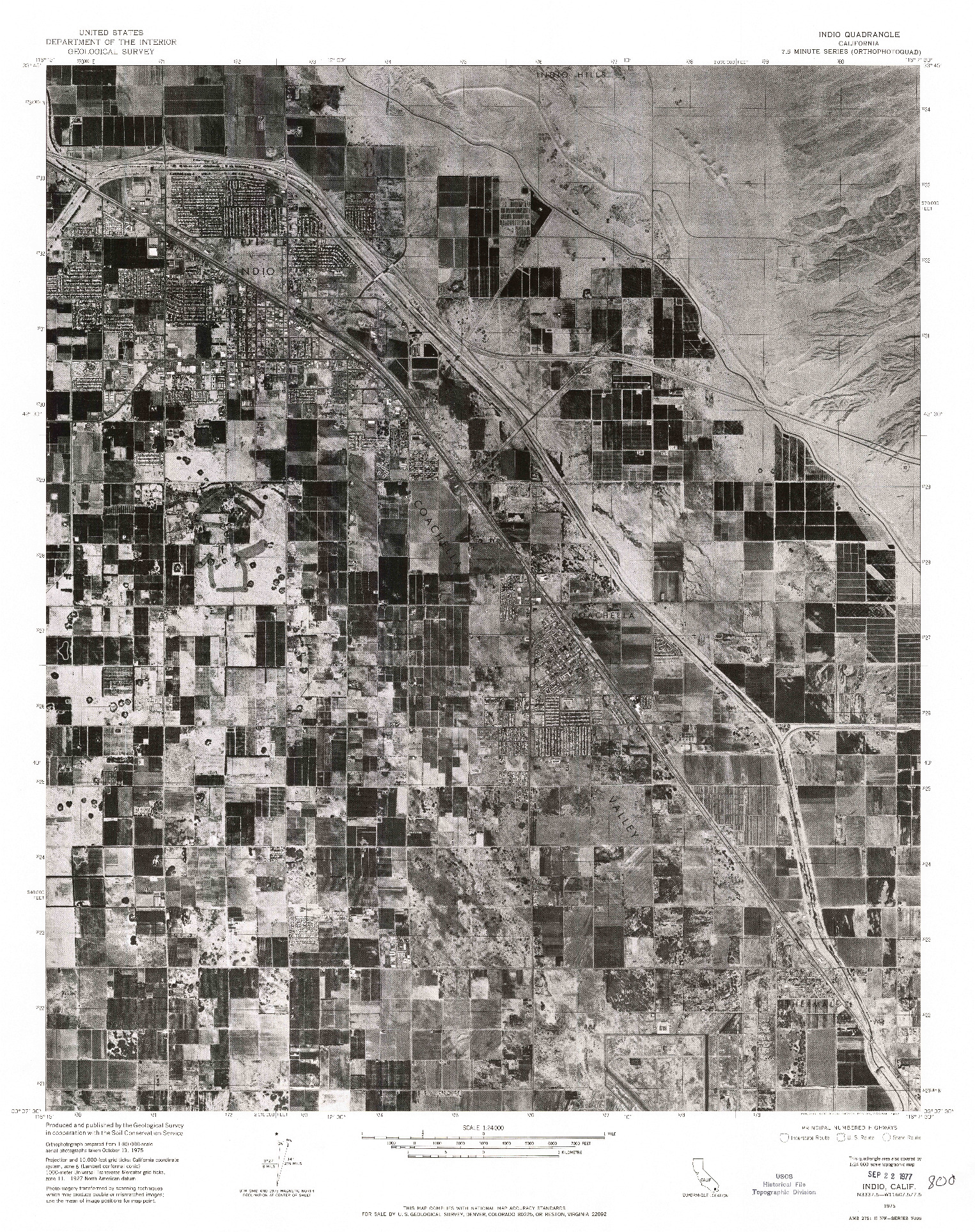 USGS 1:24000-SCALE QUADRANGLE FOR INDIO, CA 1975