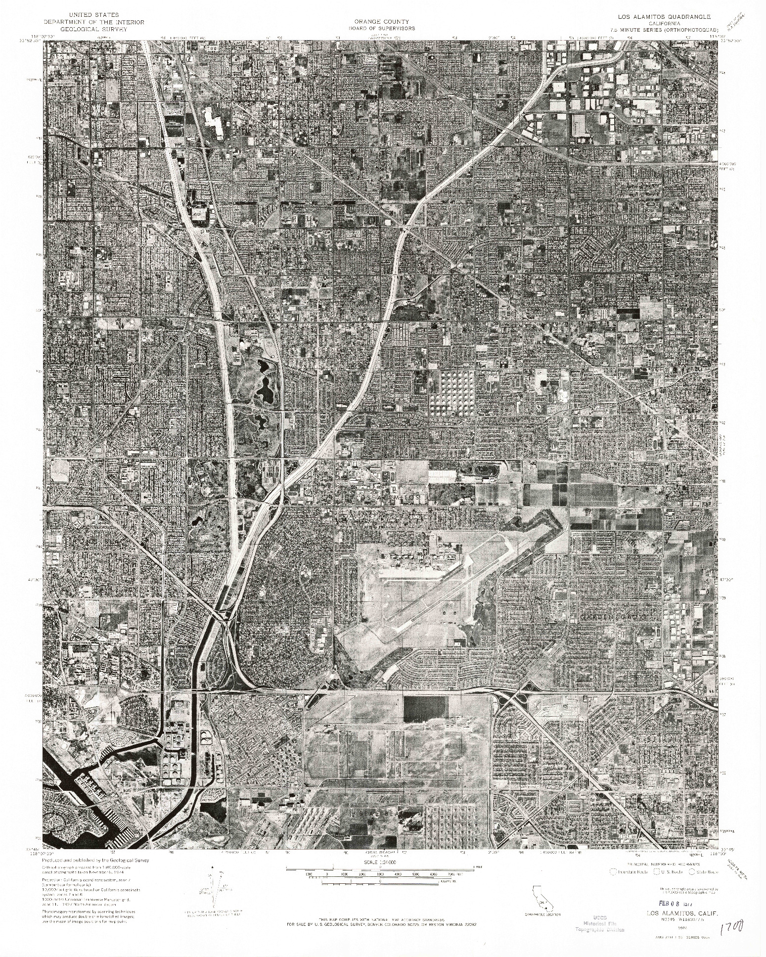 USGS 1:24000-SCALE QUADRANGLE FOR LOS ALAMITOS, CA 1974