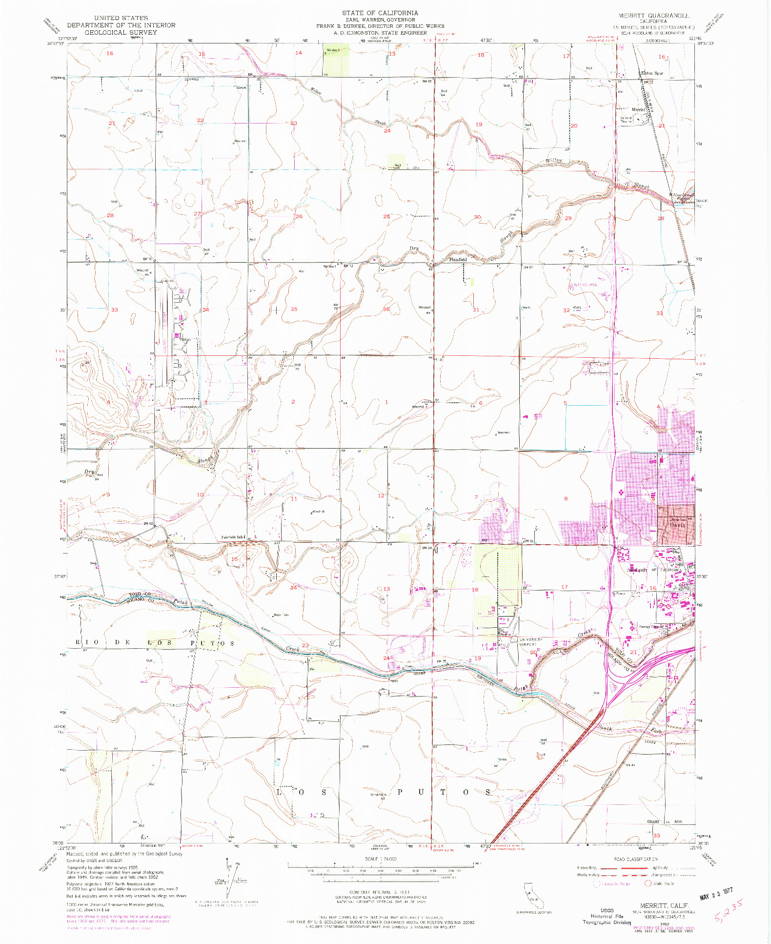 USGS 1:24000-SCALE QUADRANGLE FOR MERRITT, CA 1952