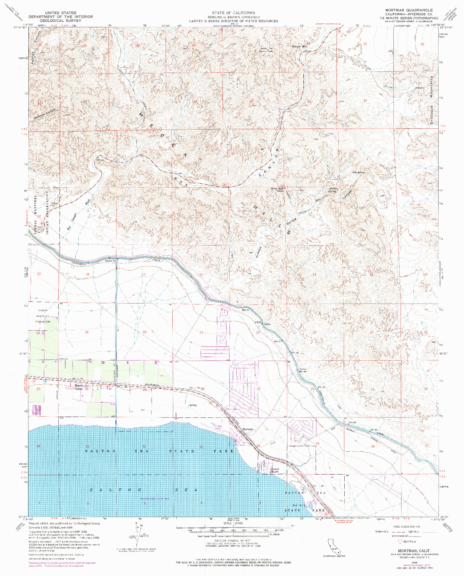 USGS 1:24000-SCALE QUADRANGLE FOR MORTMAR, CA 1958