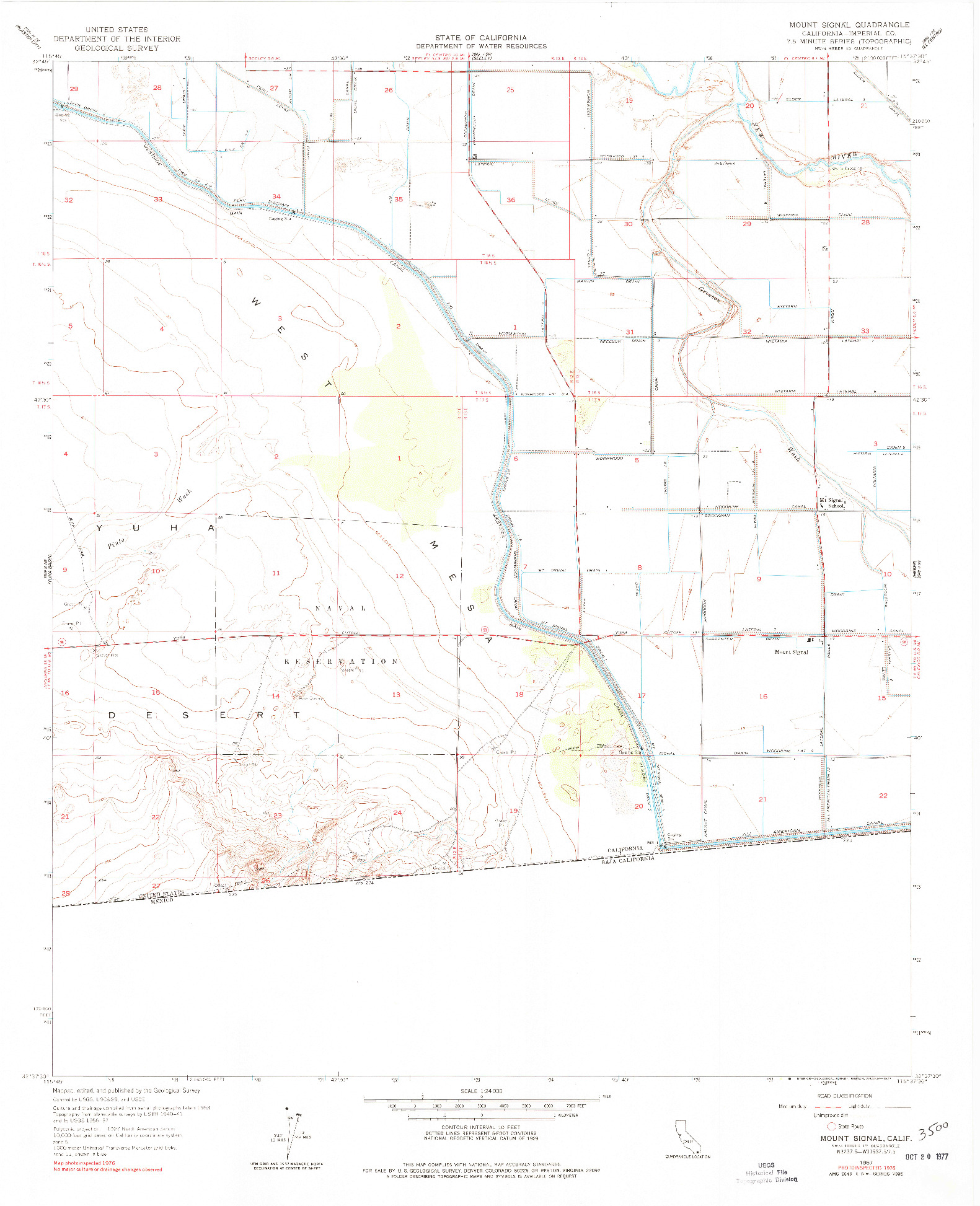 USGS 1:24000-SCALE QUADRANGLE FOR MOUNT SIGNAL, CA 1957