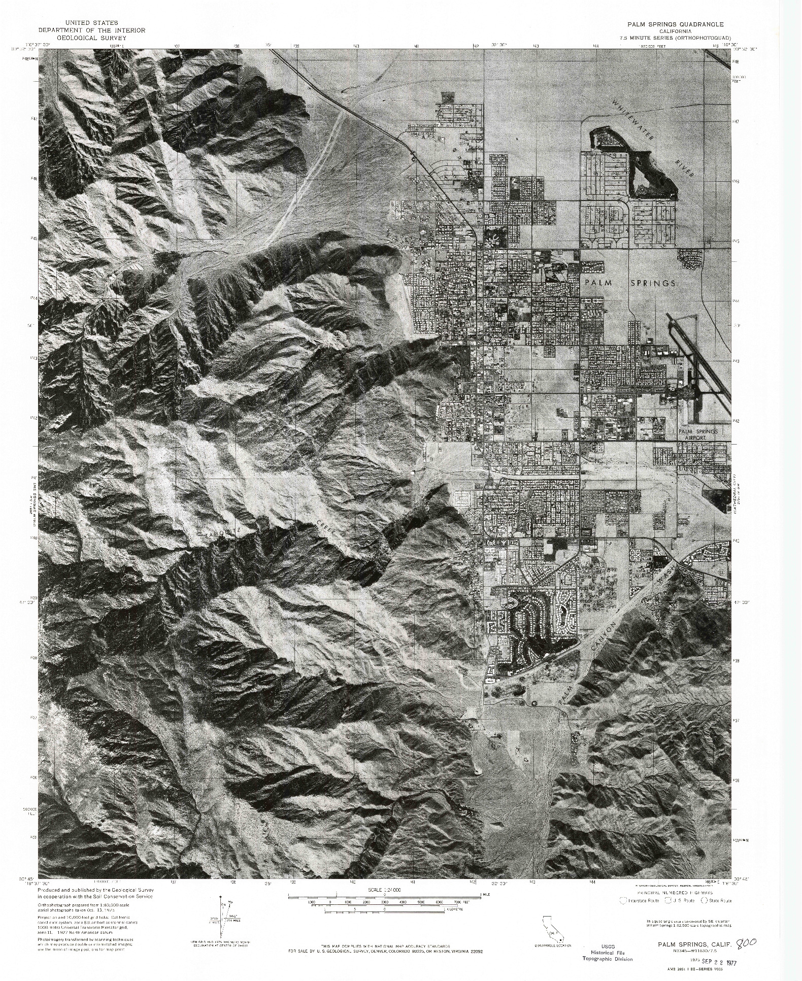 USGS 1:24000-SCALE QUADRANGLE FOR PALM SPRINGS, CA 1975