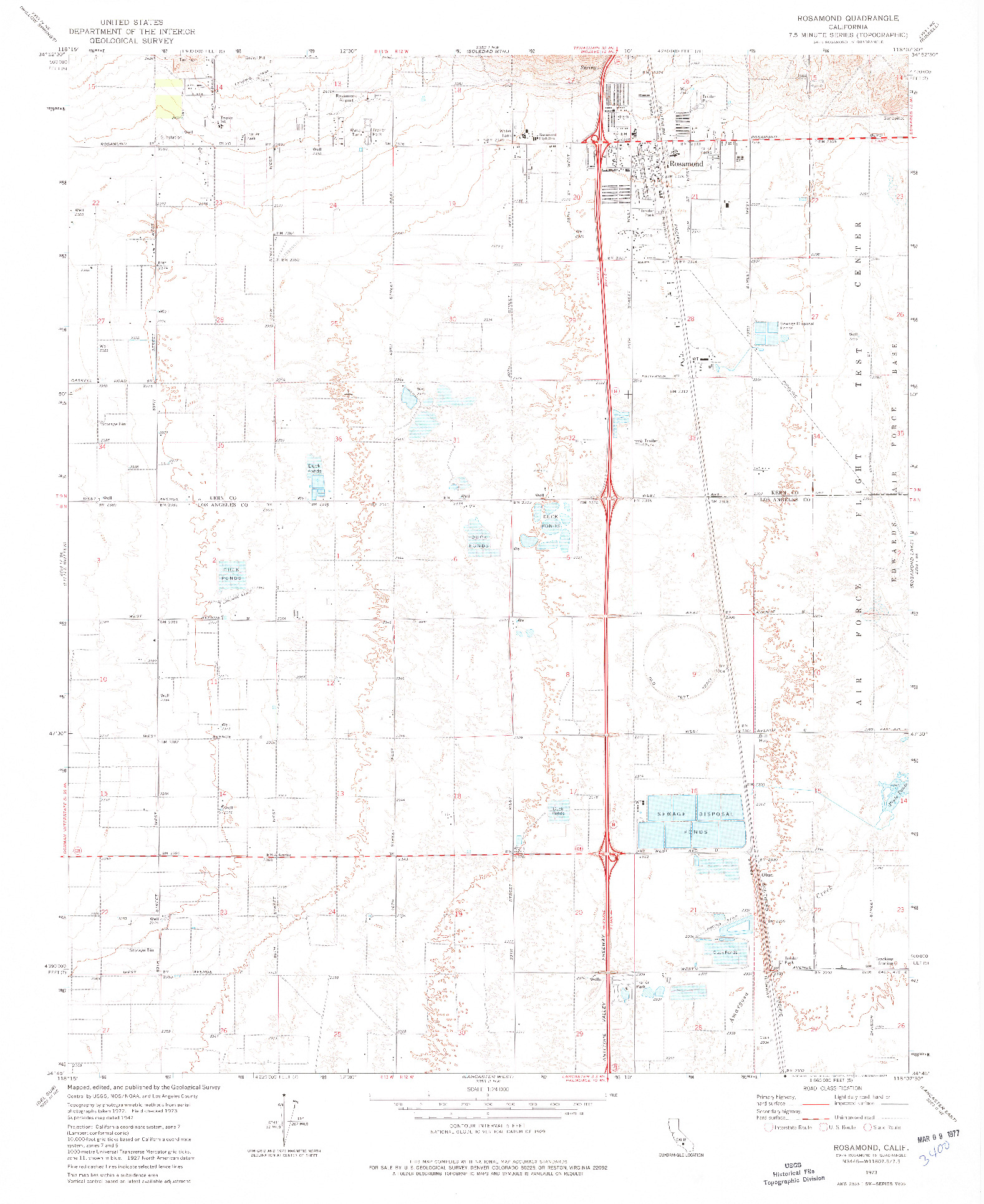 USGS 1:24000-SCALE QUADRANGLE FOR ROSAMOND, CA 1973