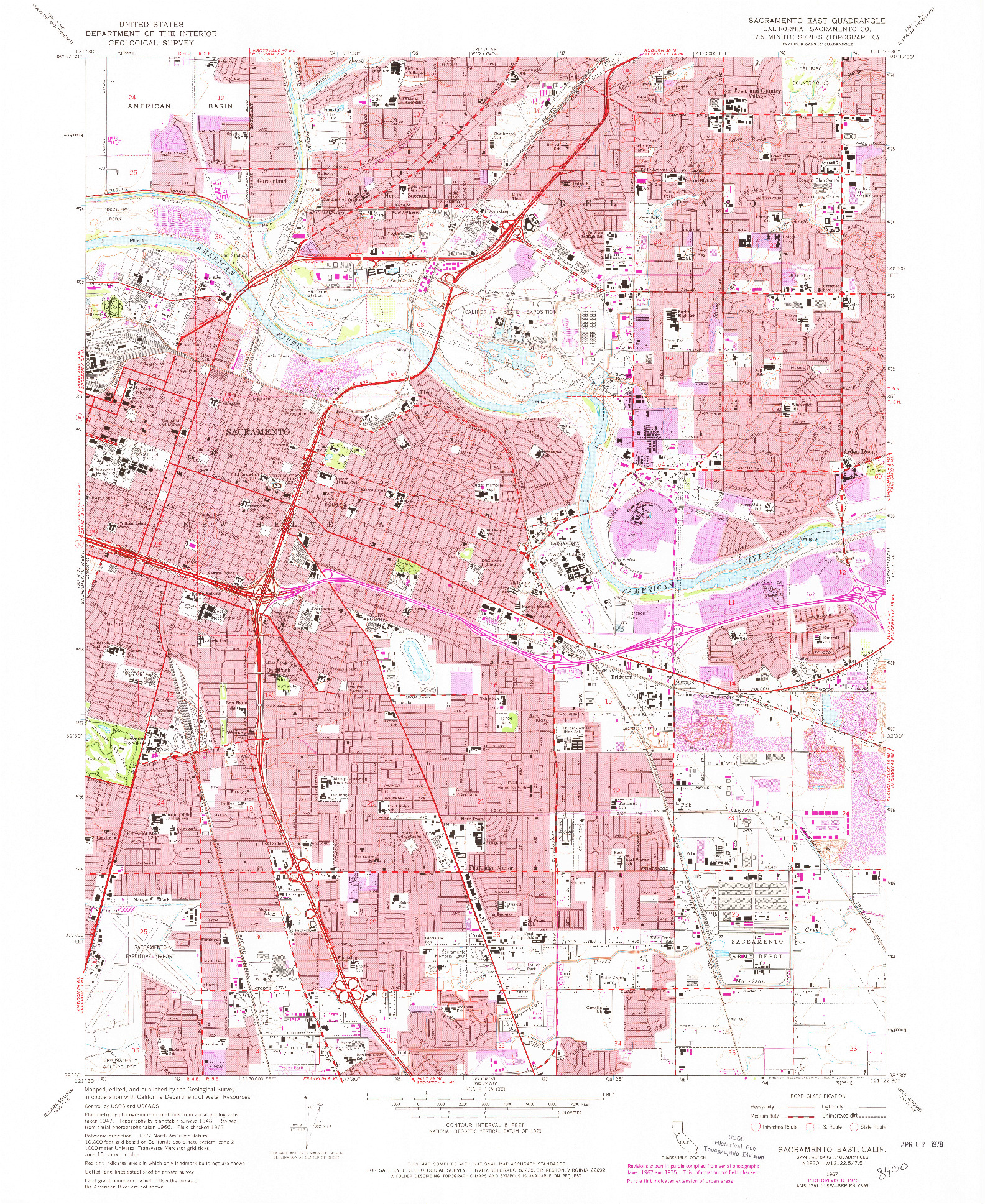 USGS 1:24000-SCALE QUADRANGLE FOR SACRAMENTO EAST, CA 1967