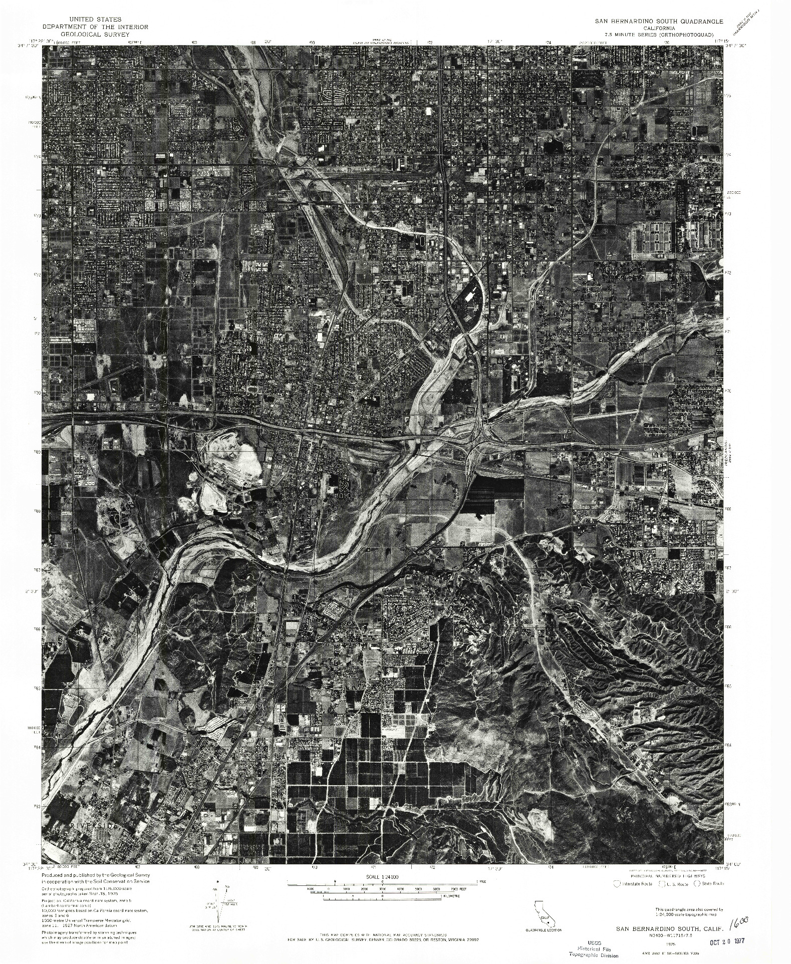 USGS 1:24000-SCALE QUADRANGLE FOR SAN BERNARDINO SOUTH, CA 1975