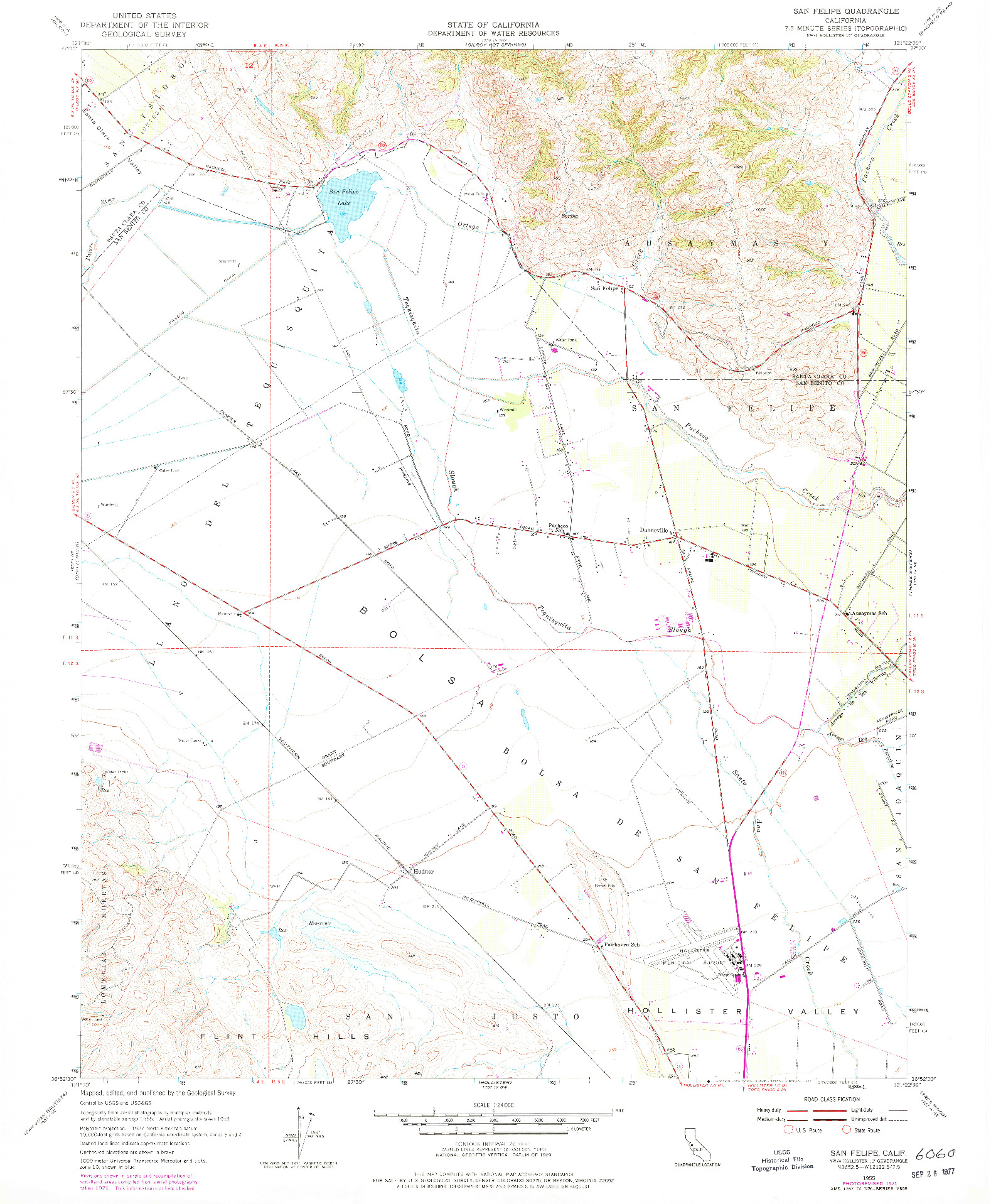 USGS 1:24000-SCALE QUADRANGLE FOR SAN FELIPE, CA 1955