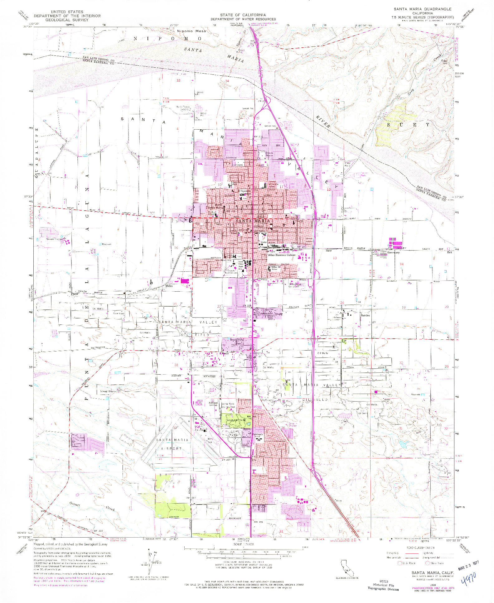 USGS 1:24000-SCALE QUADRANGLE FOR SANTA MARIA, CA 1959