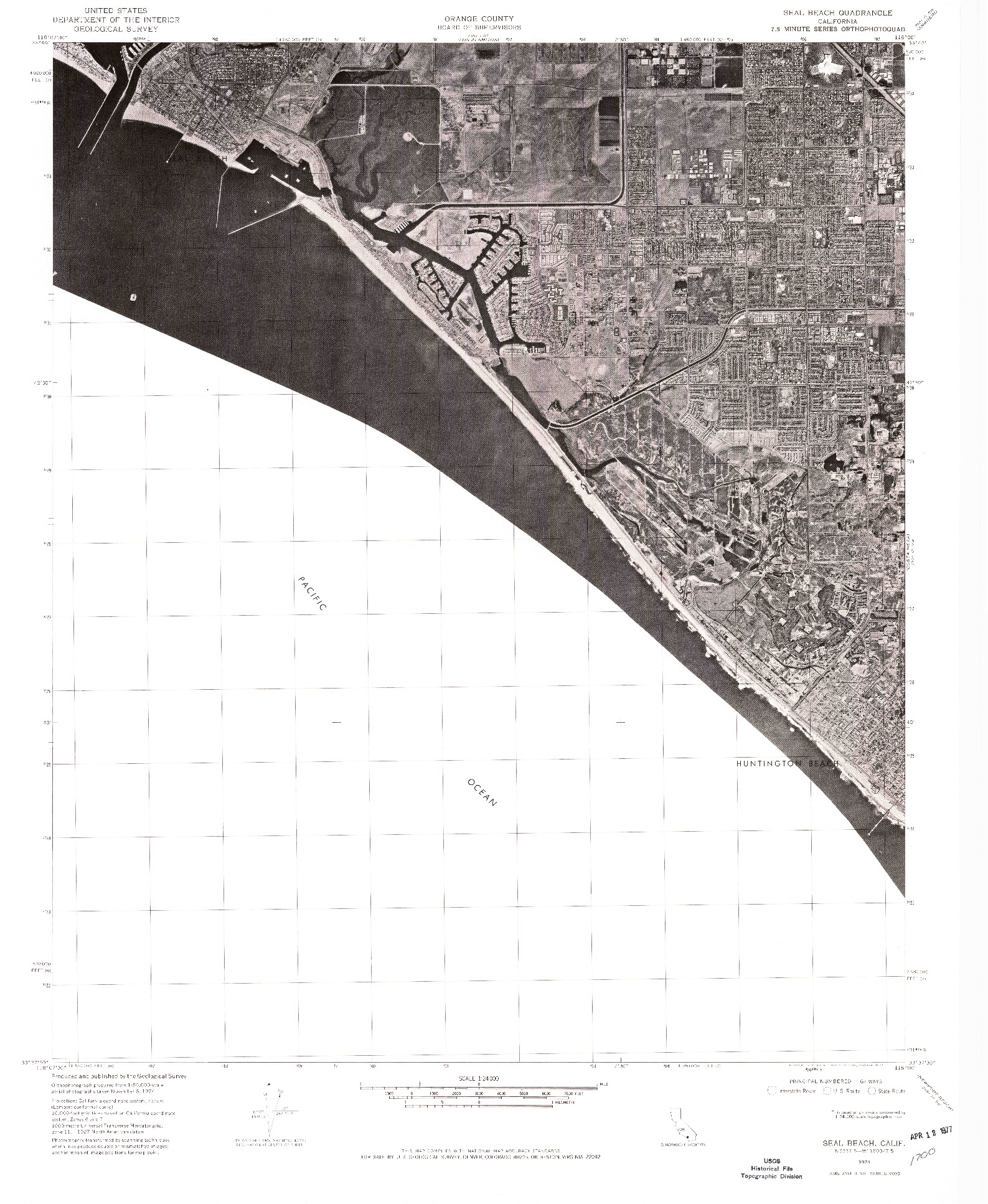 USGS 1:24000-SCALE QUADRANGLE FOR SEAL BEACH, CA 1974
