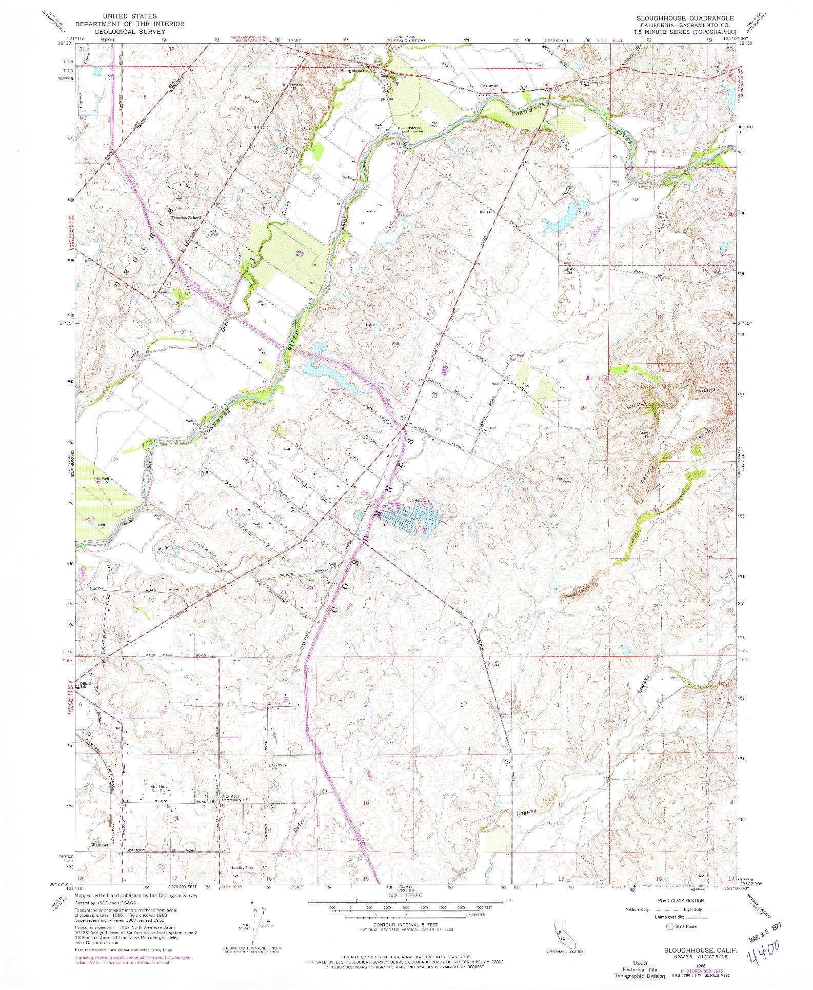 USGS 1:24000-SCALE QUADRANGLE FOR SLOUGHHOUSE, CA 1968