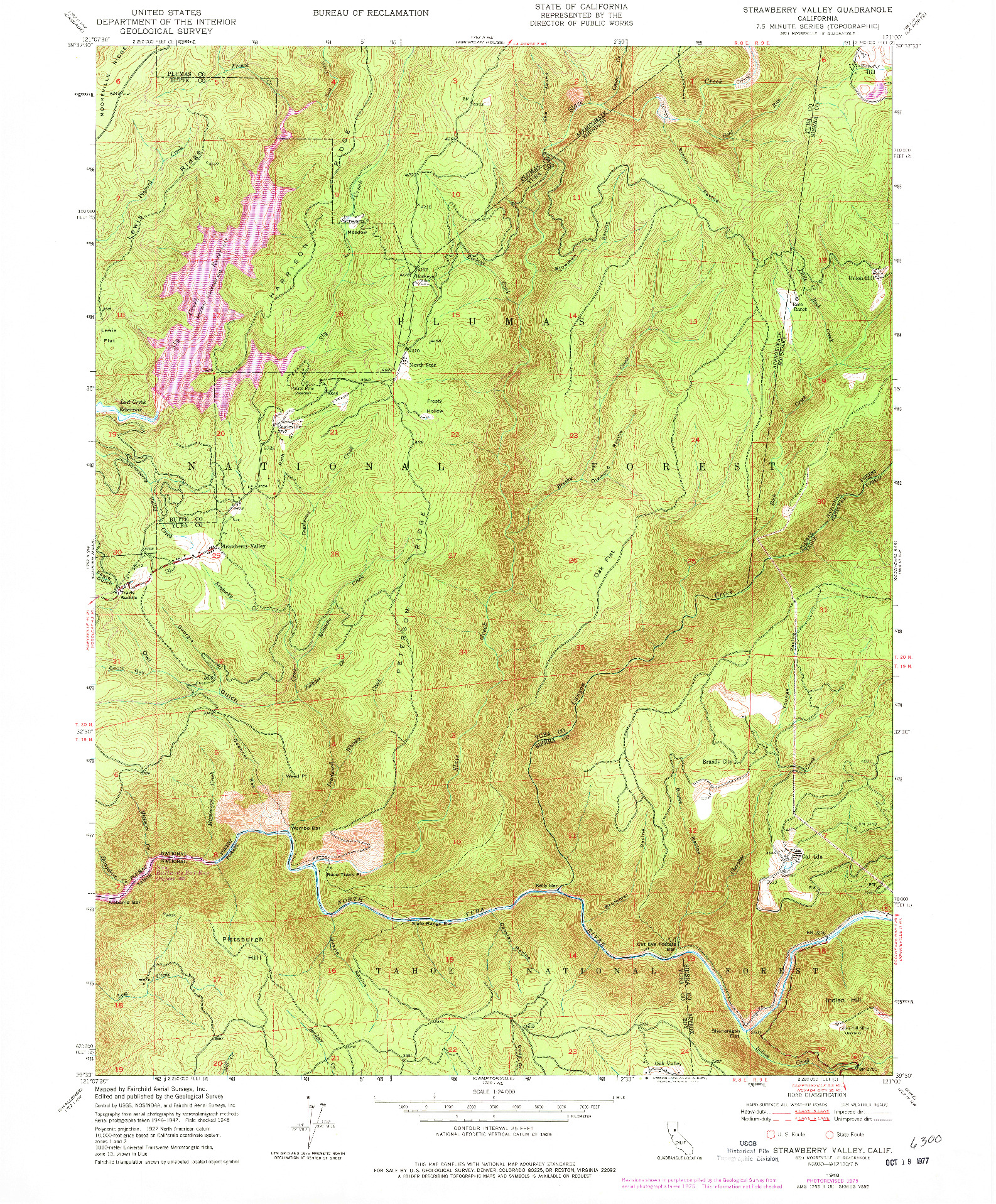 USGS 1:24000-SCALE QUADRANGLE FOR STRAWBERRY VALLEY, CA 1948