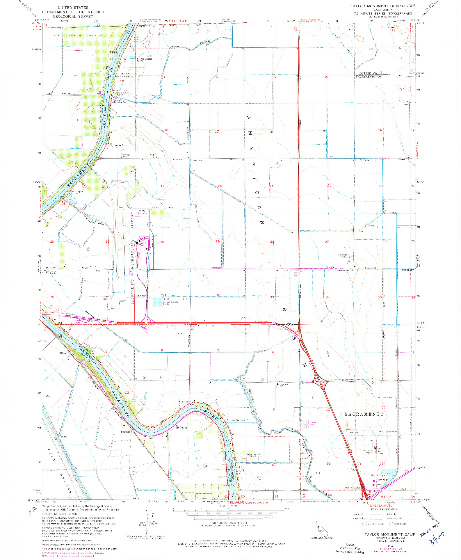 USGS 1:24000-SCALE QUADRANGLE FOR TAYLOR MONUMENT, CA 1967