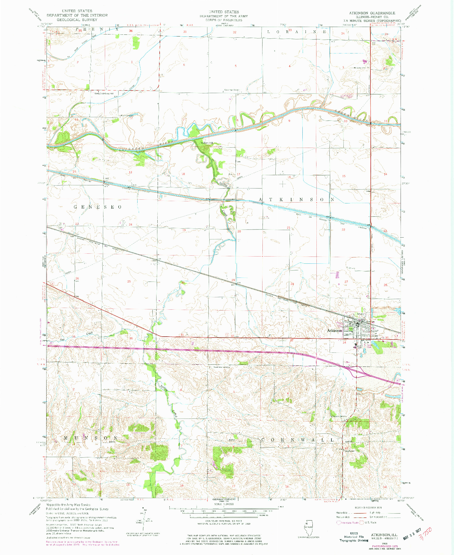 USGS 1:24000-SCALE QUADRANGLE FOR ATKINSON, IL 1953