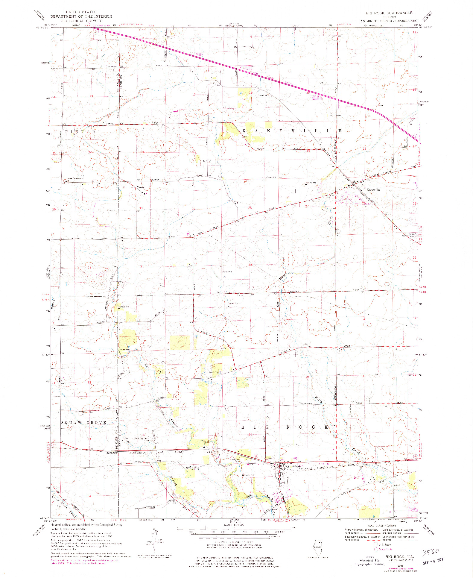 USGS 1:24000-SCALE QUADRANGLE FOR BIG ROCK, IL 1968