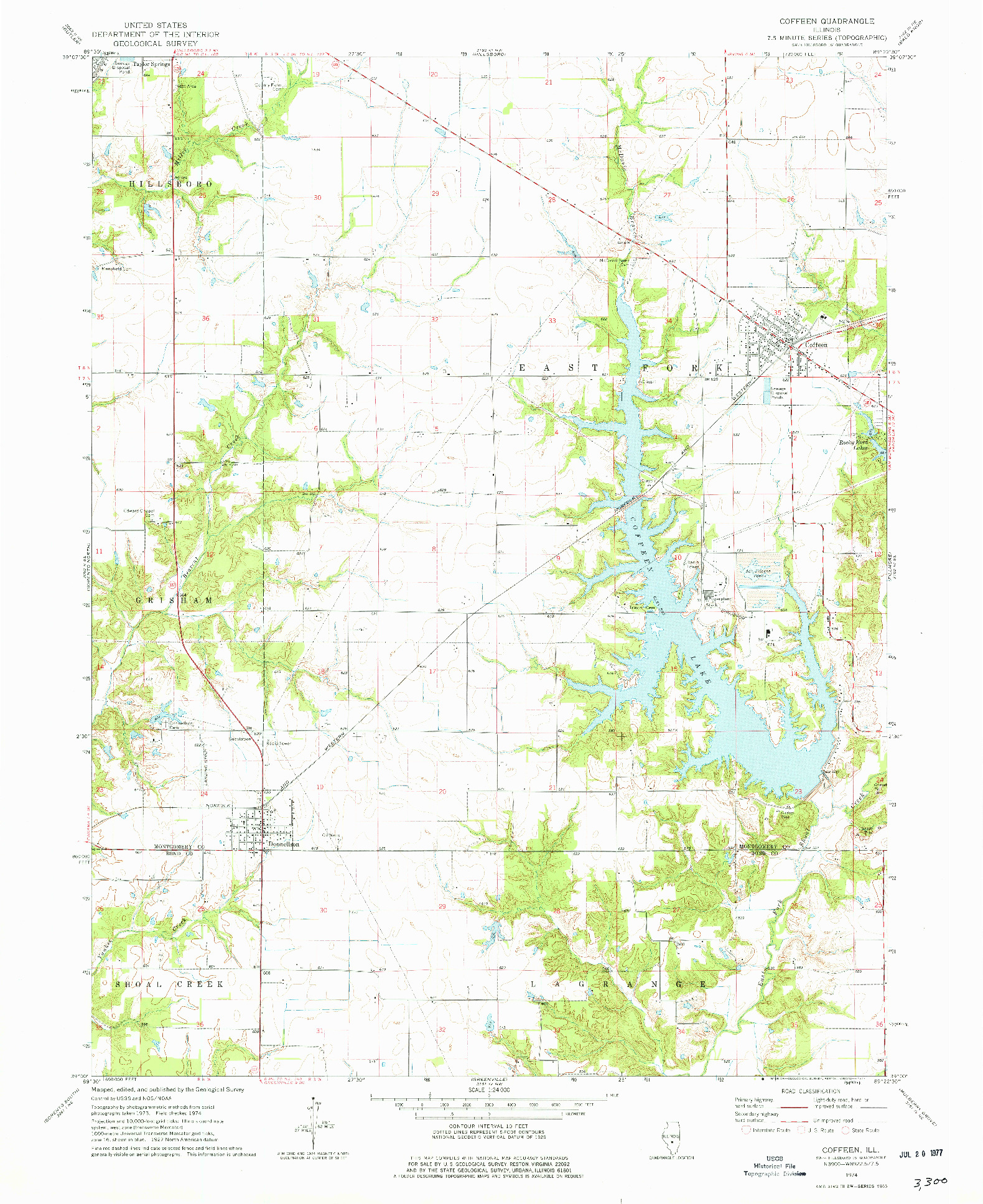 USGS 1:24000-SCALE QUADRANGLE FOR COFFEEN, IL 1974