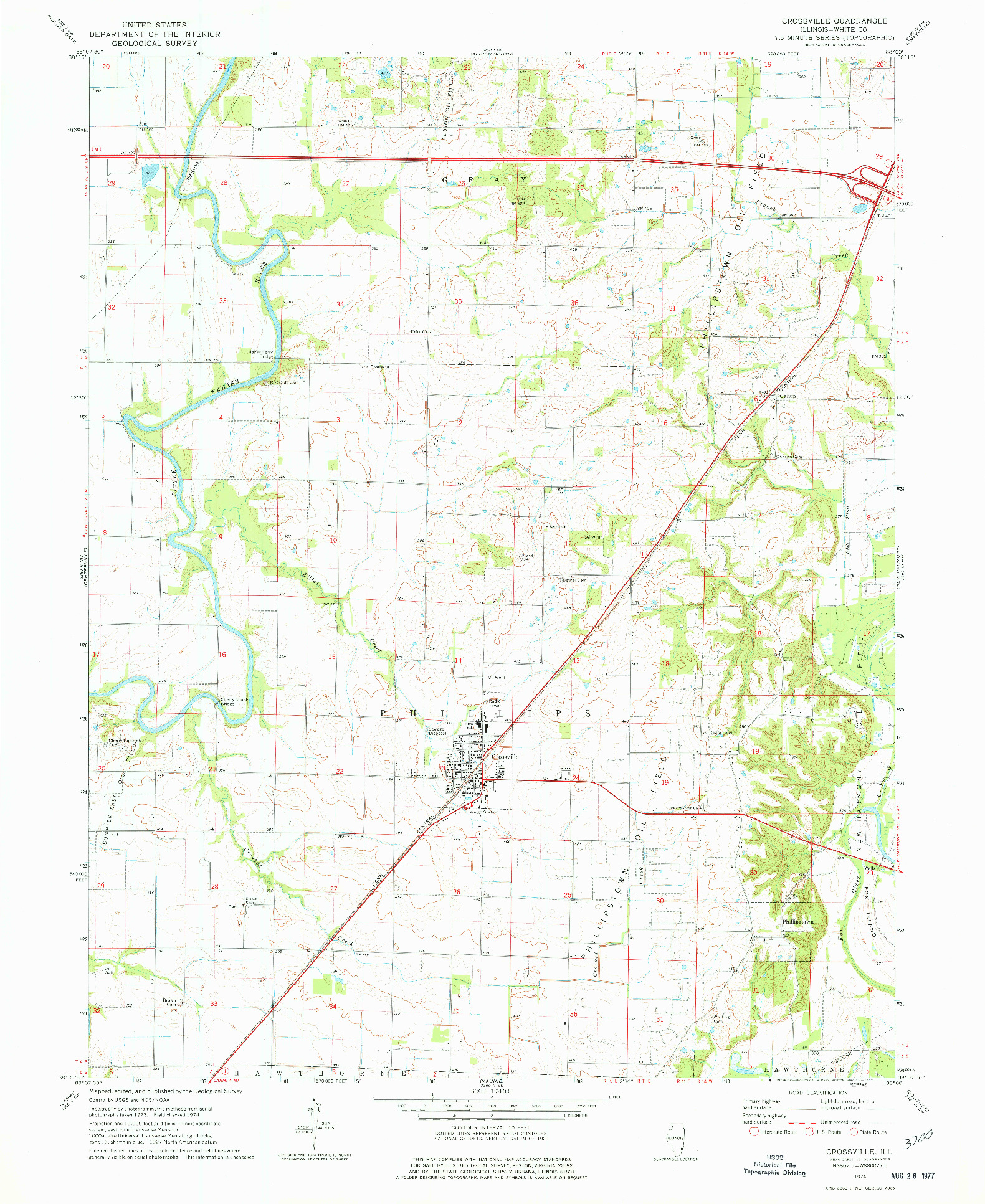 USGS 1:24000-SCALE QUADRANGLE FOR CROSSVILLE, IL 1974