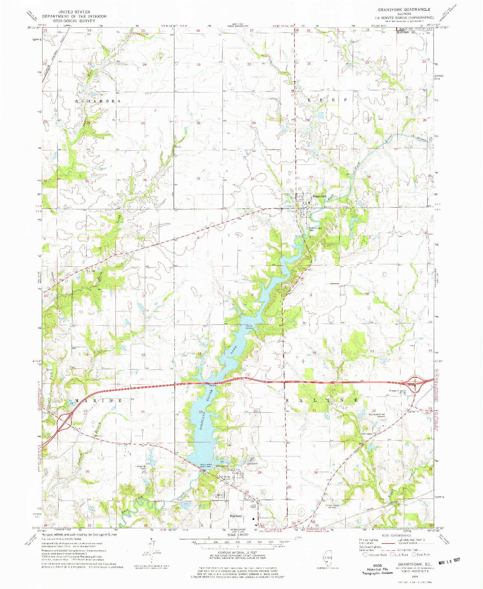 USGS 1:24000-SCALE QUADRANGLE FOR GRANT FORD, IL 1974