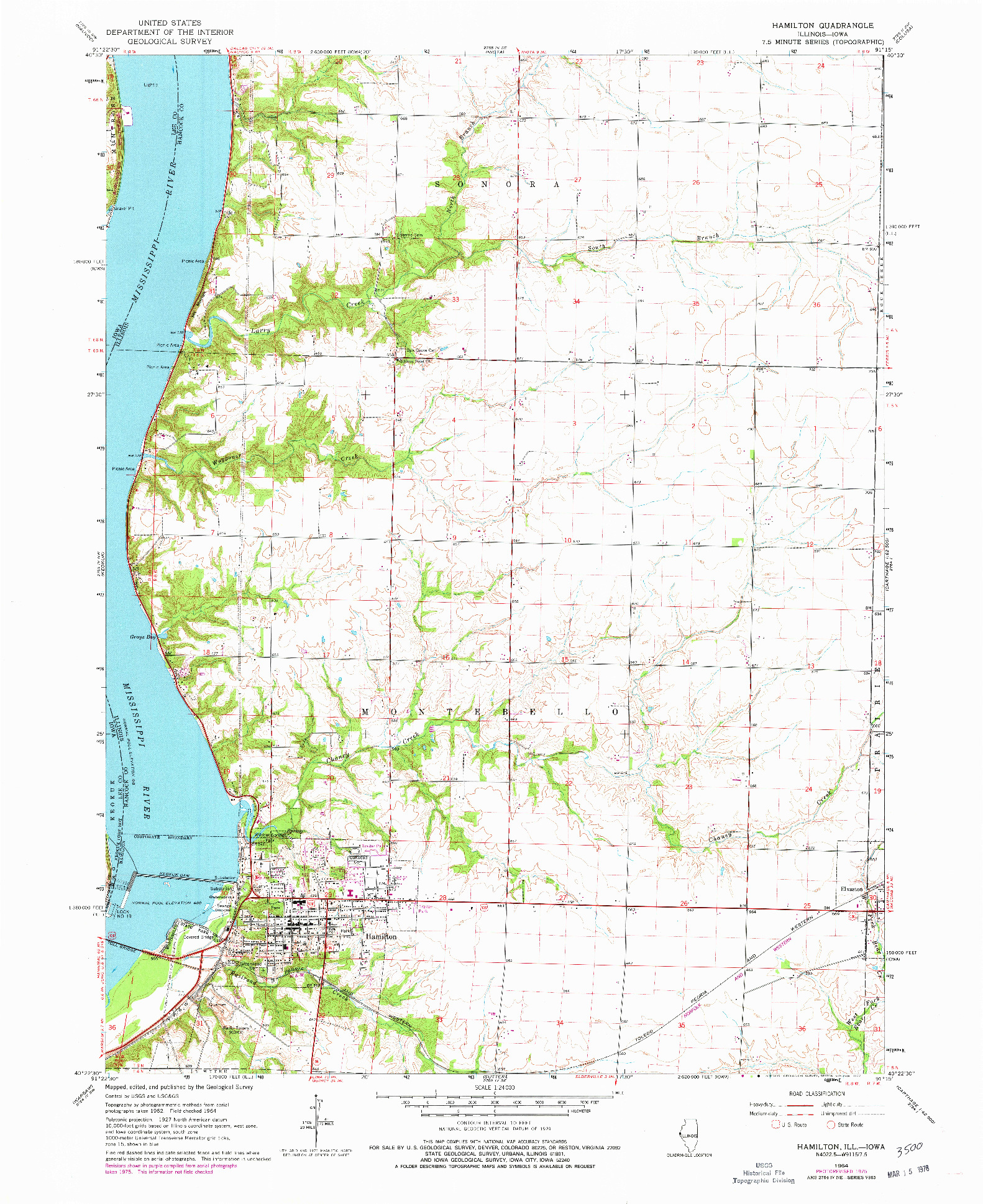 USGS 1:24000-SCALE QUADRANGLE FOR HAMILTON, IL 1964