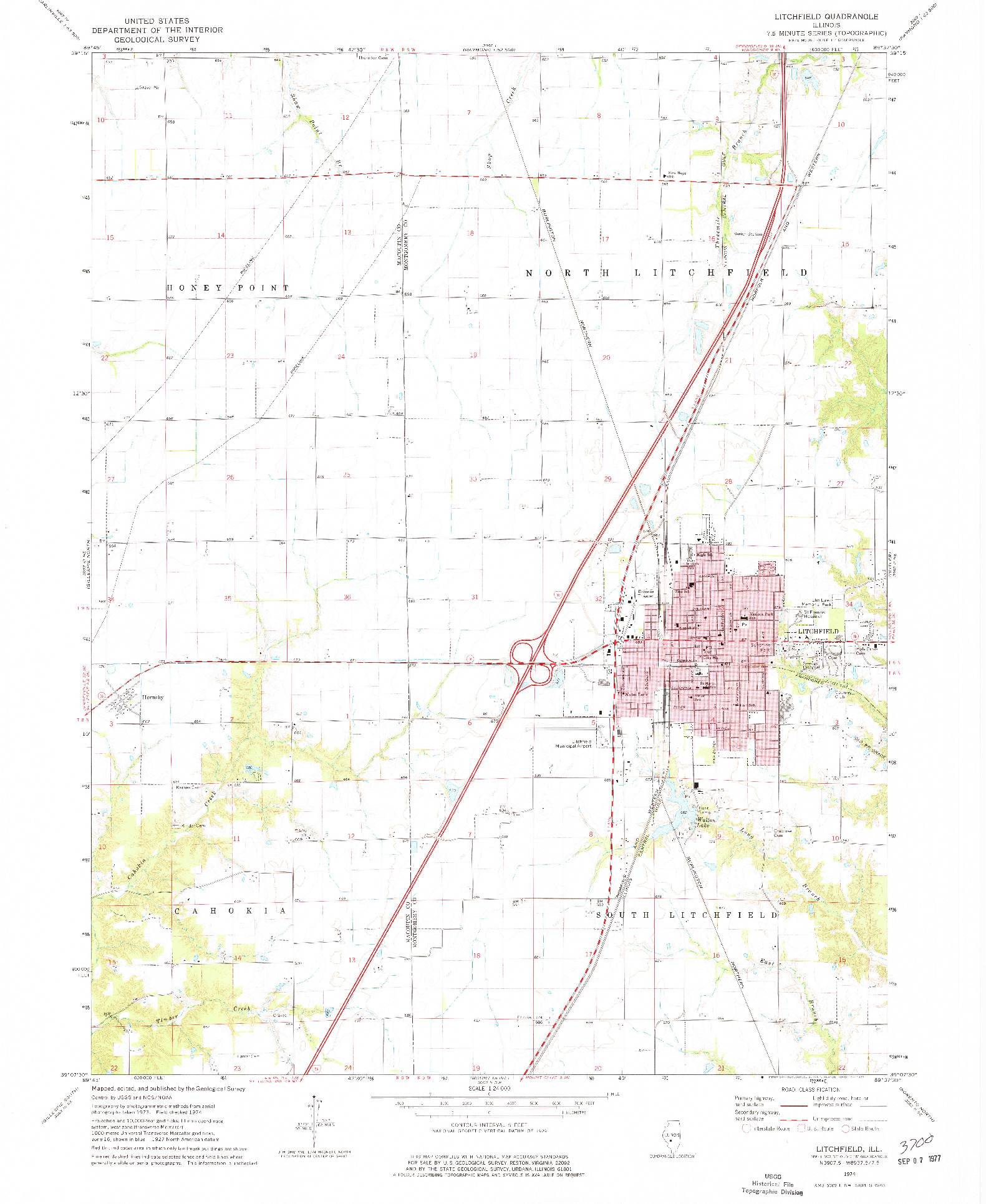 USGS 1:24000-SCALE QUADRANGLE FOR LITCHFIELD, IL 1974