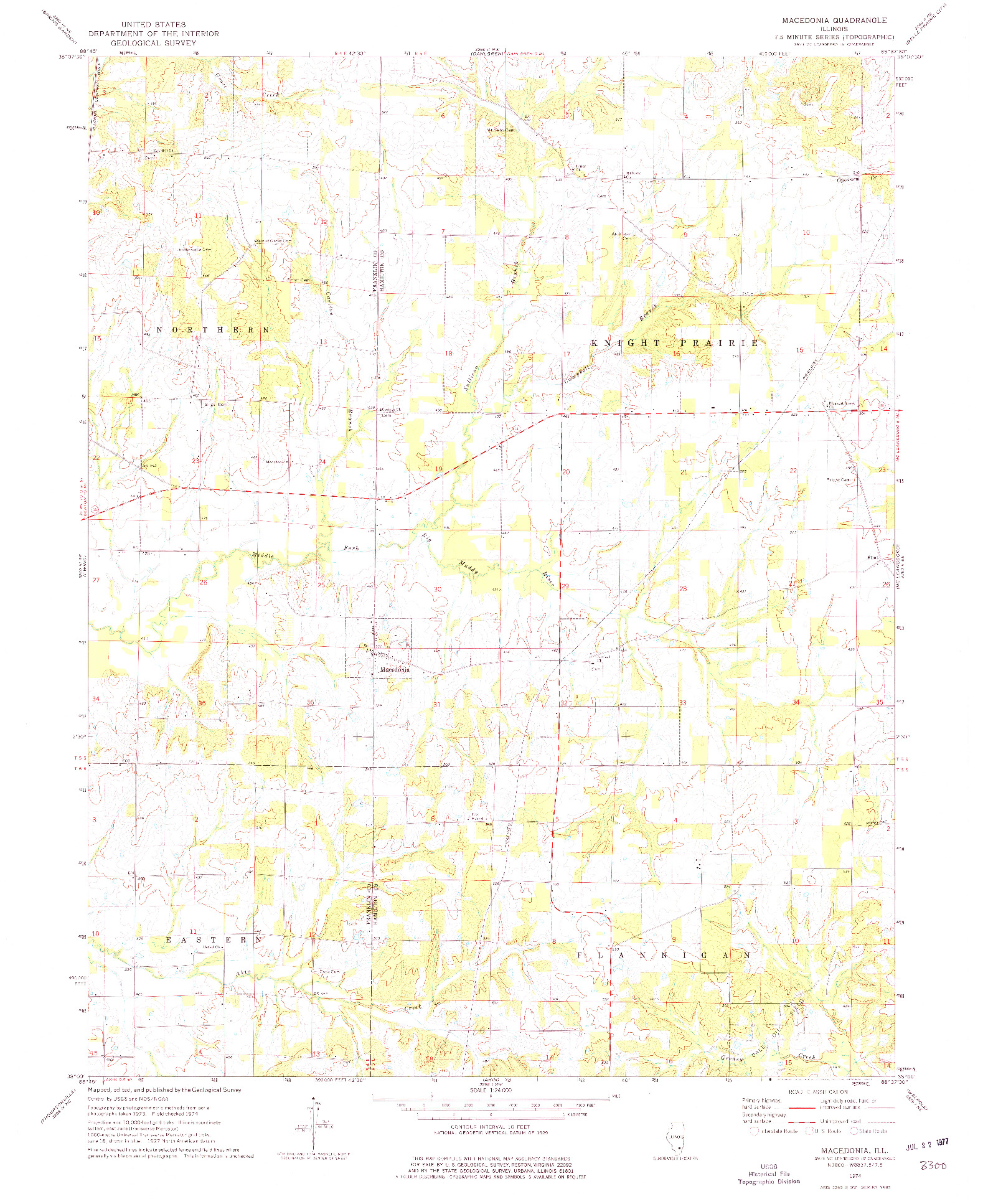 USGS 1:24000-SCALE QUADRANGLE FOR MACEDONIA, IL 1974