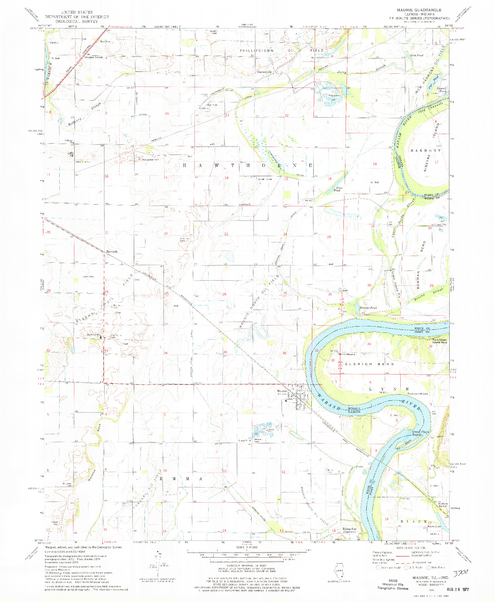 USGS 1:24000-SCALE QUADRANGLE FOR MAUNIE, IL 1974