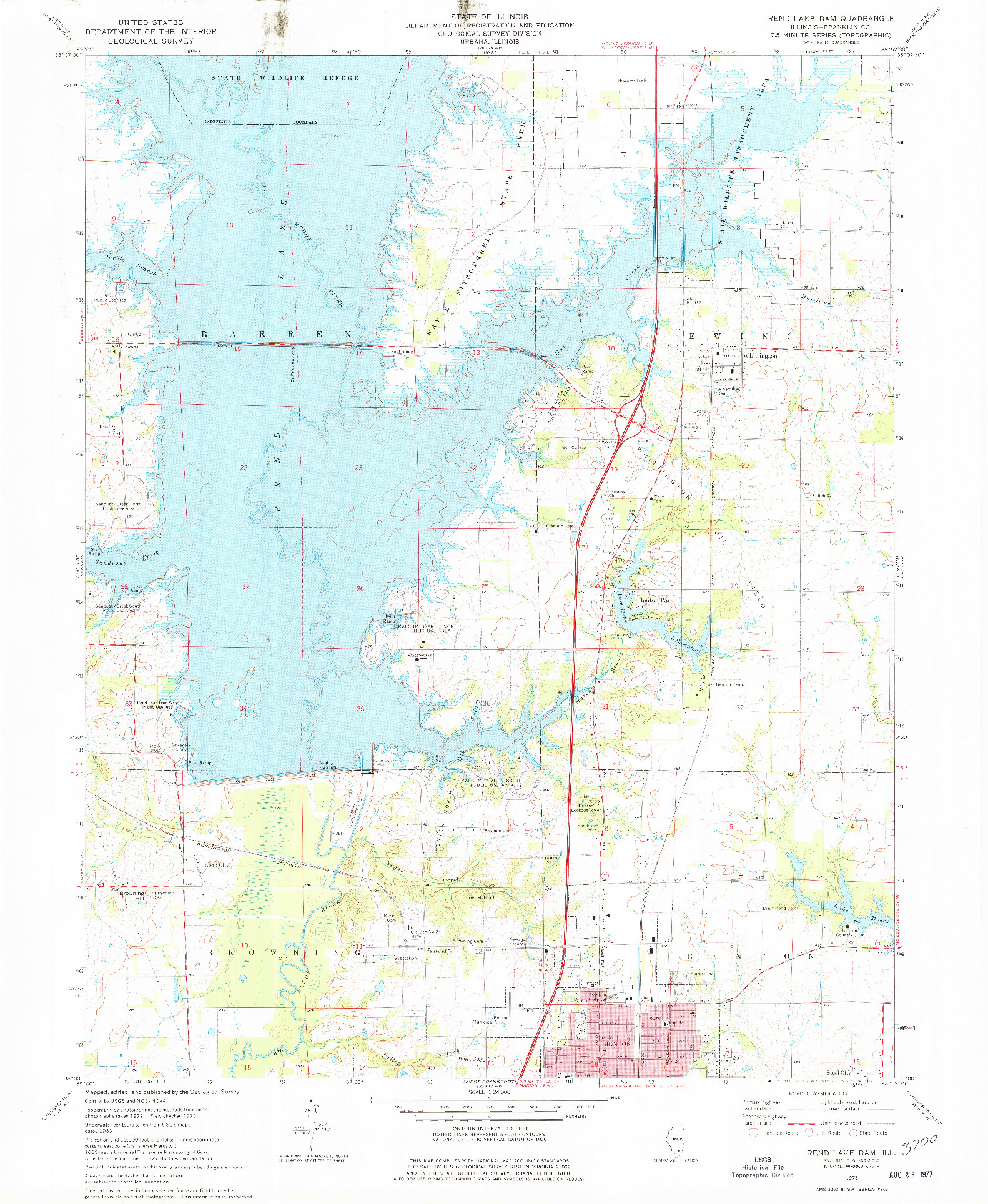 USGS 1:24000-SCALE QUADRANGLE FOR REND LAKE DAM, IL 1975