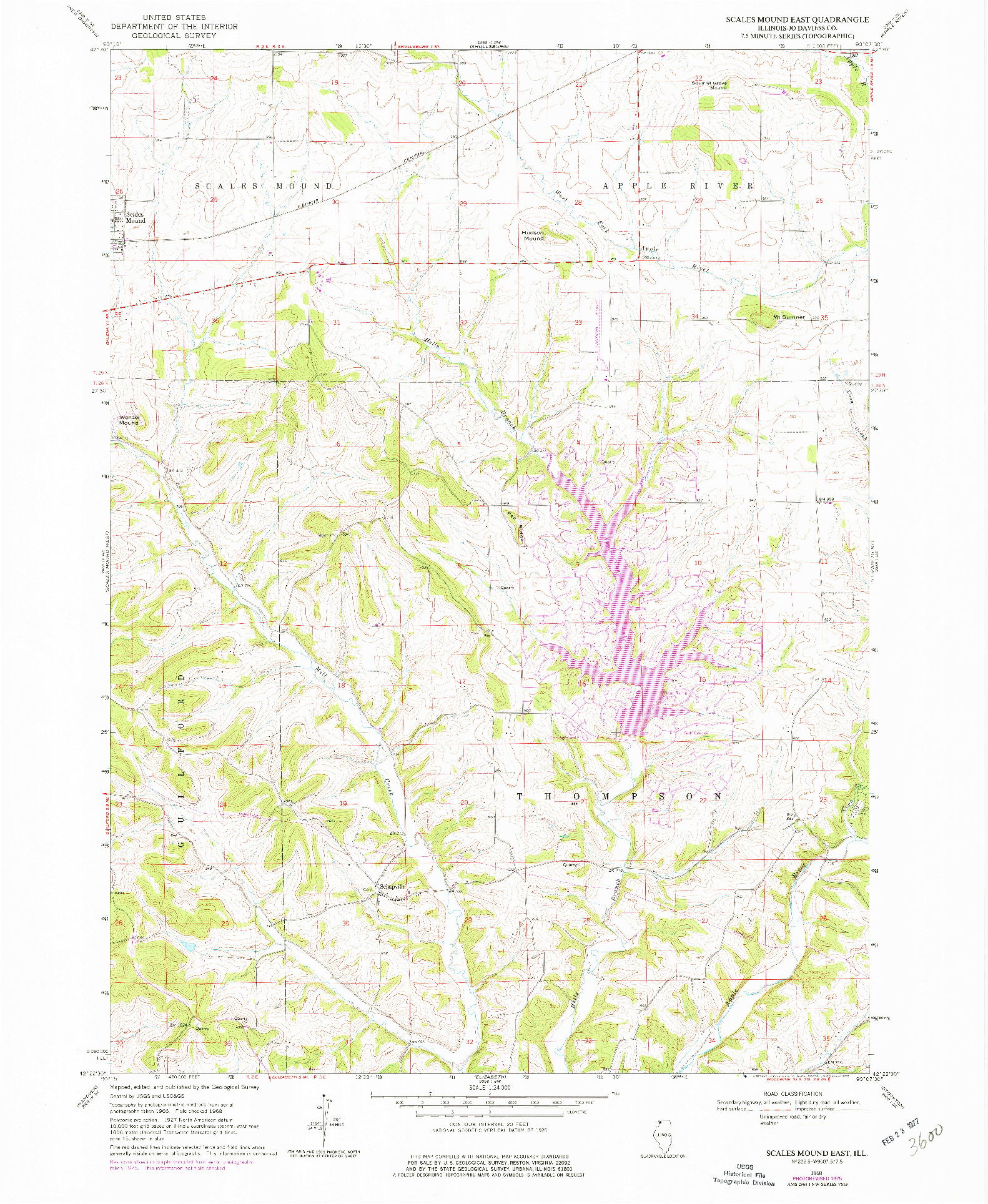 USGS 1:24000-SCALE QUADRANGLE FOR SCALES MOUND EAST, IL 1968