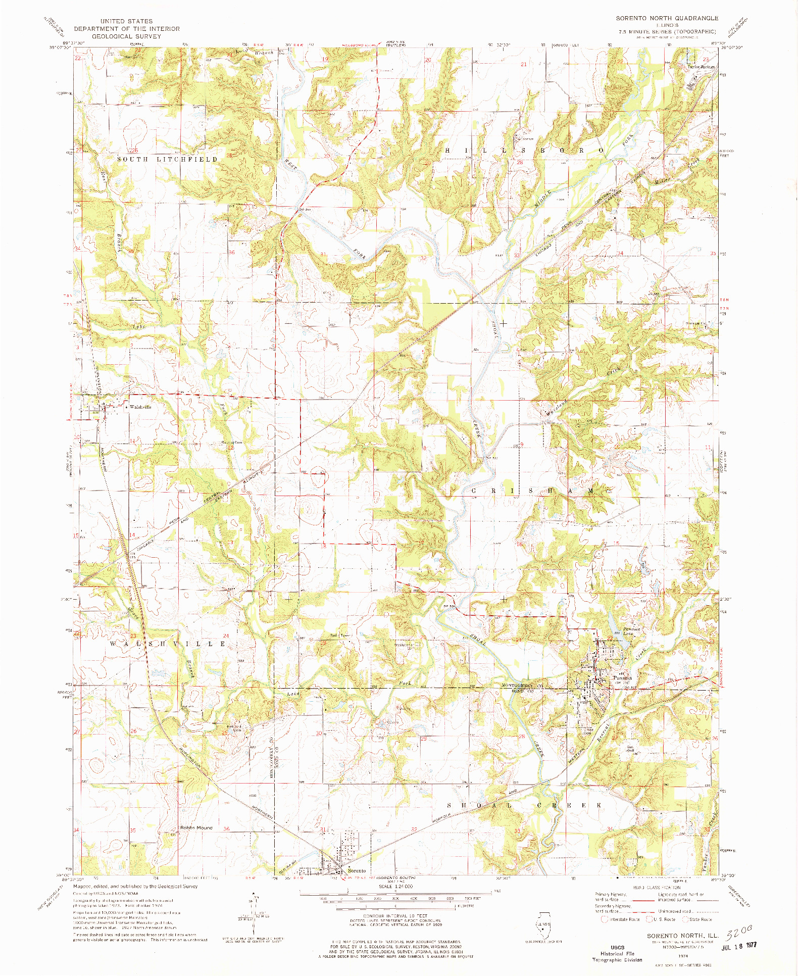 USGS 1:24000-SCALE QUADRANGLE FOR SORENTO NORTH, IL 1974