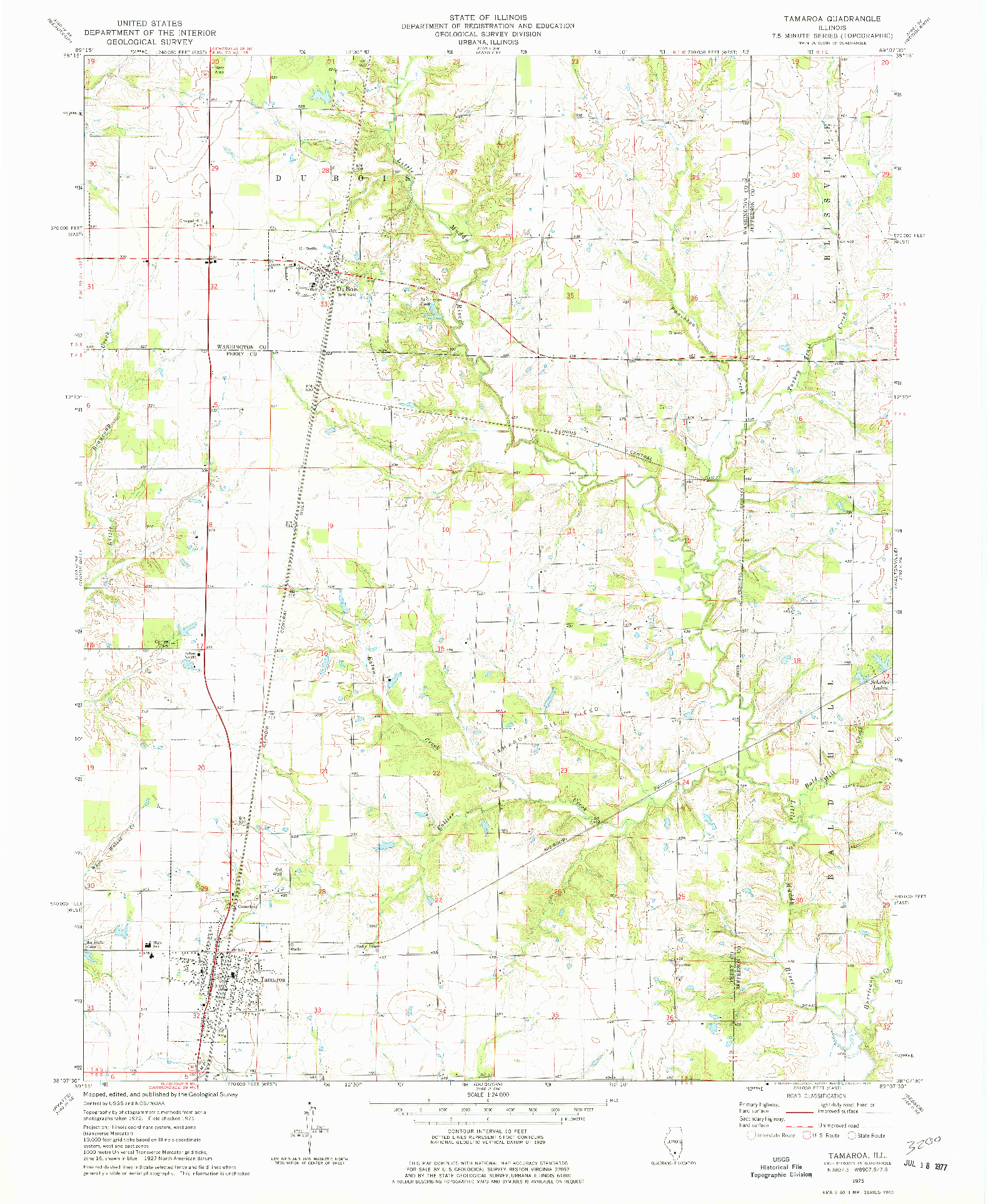 USGS 1:24000-SCALE QUADRANGLE FOR TAMAROA, IL 1975