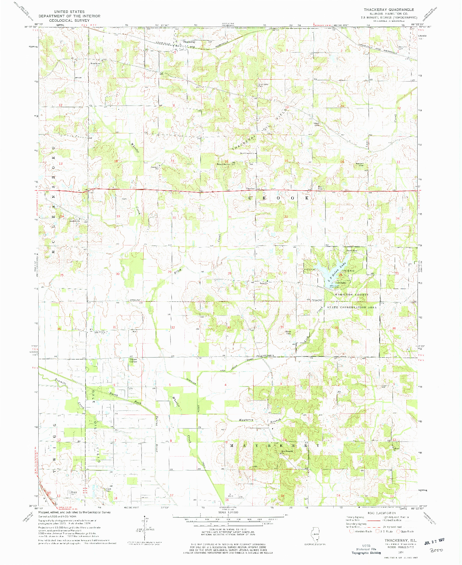 USGS 1:24000-SCALE QUADRANGLE FOR THACKERAY, IL 1974