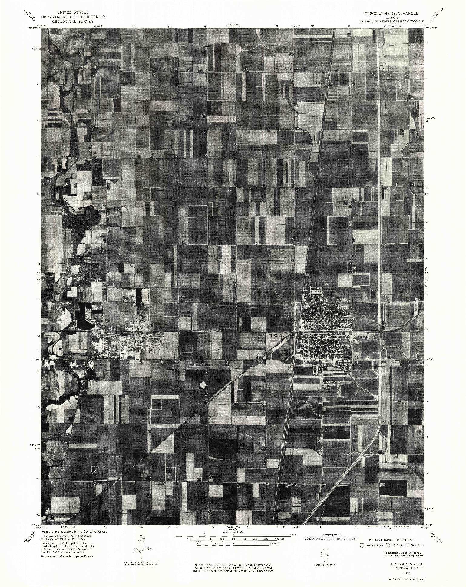 USGS 1:24000-SCALE QUADRANGLE FOR TUSCOLA SE, IL 1975