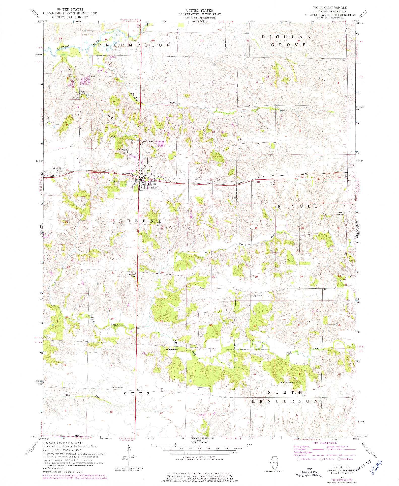 USGS 1:24000-SCALE QUADRANGLE FOR VIOLA, IL 1953