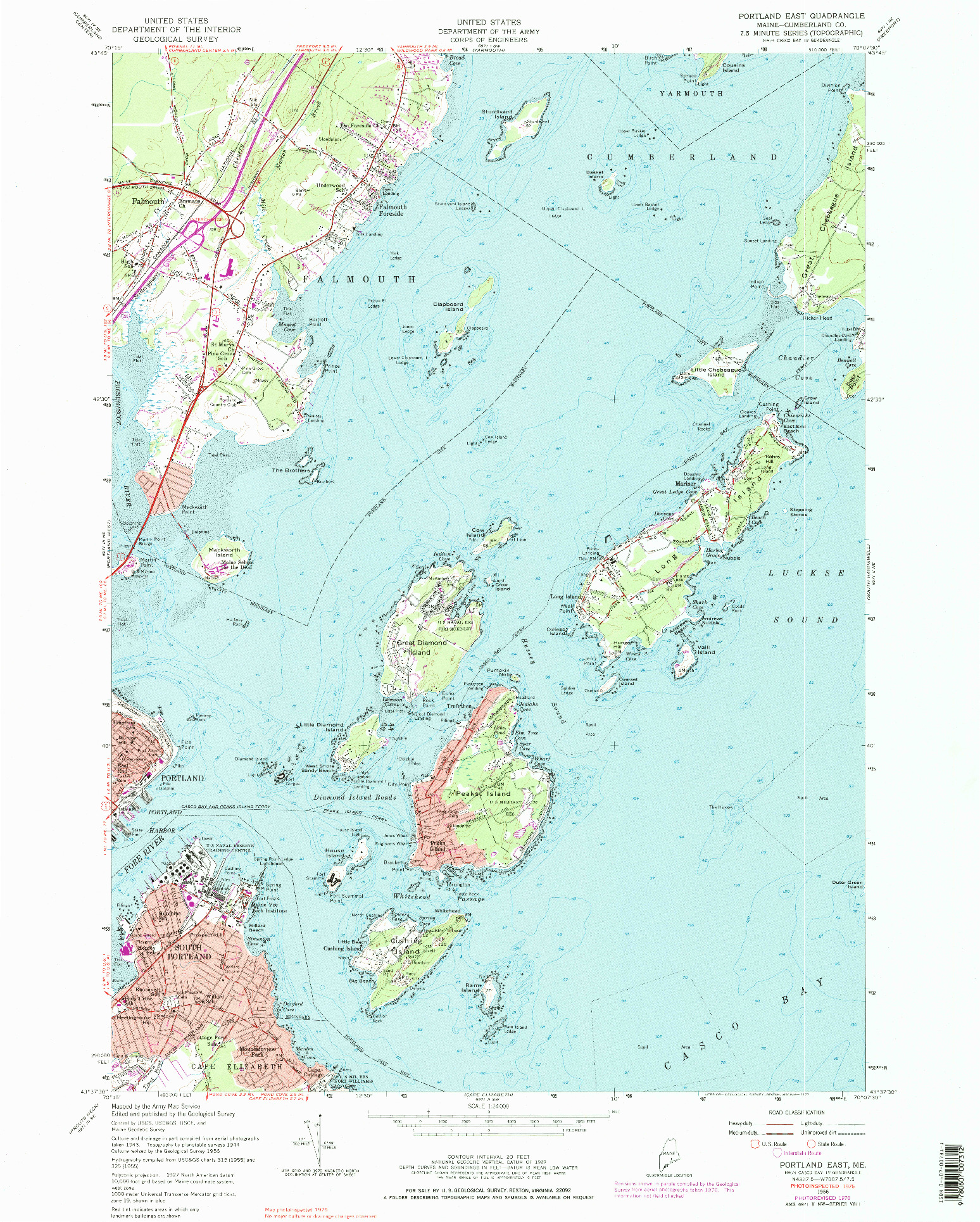 USGS 1:24000-SCALE QUADRANGLE FOR PORTLAND EAST, ME 1956