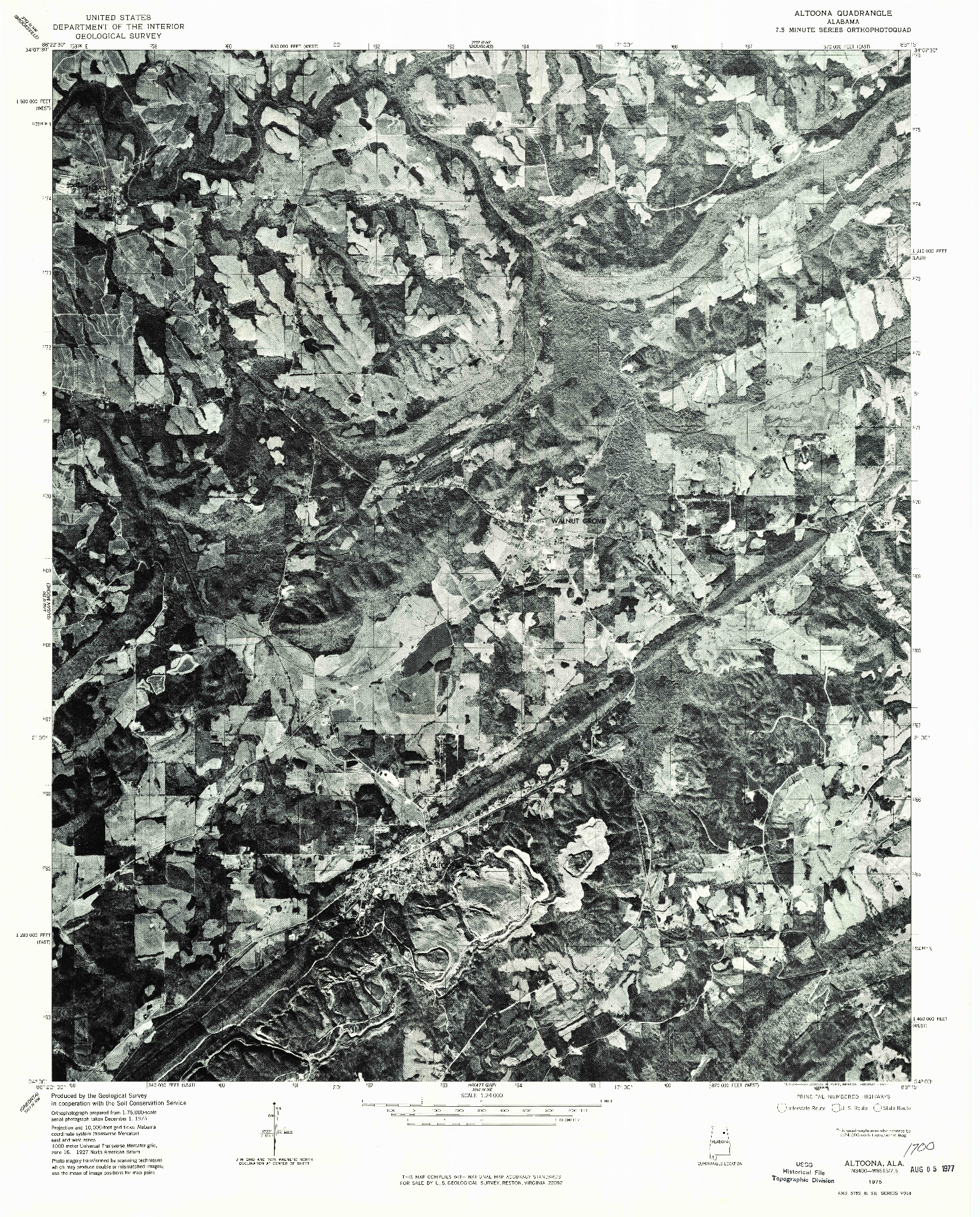 USGS 1:24000-SCALE QUADRANGLE FOR ALTOONA, AL 1975