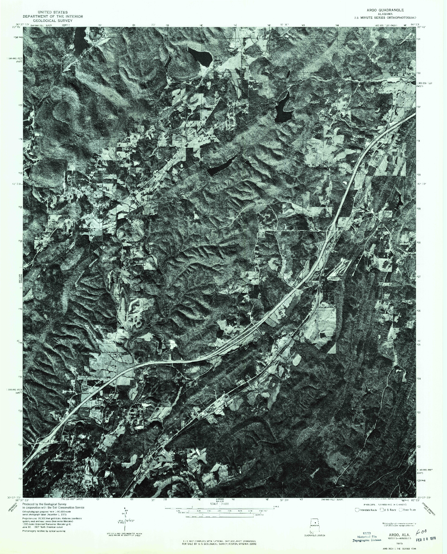 USGS 1:24000-SCALE QUADRANGLE FOR ARGO, AL 1975