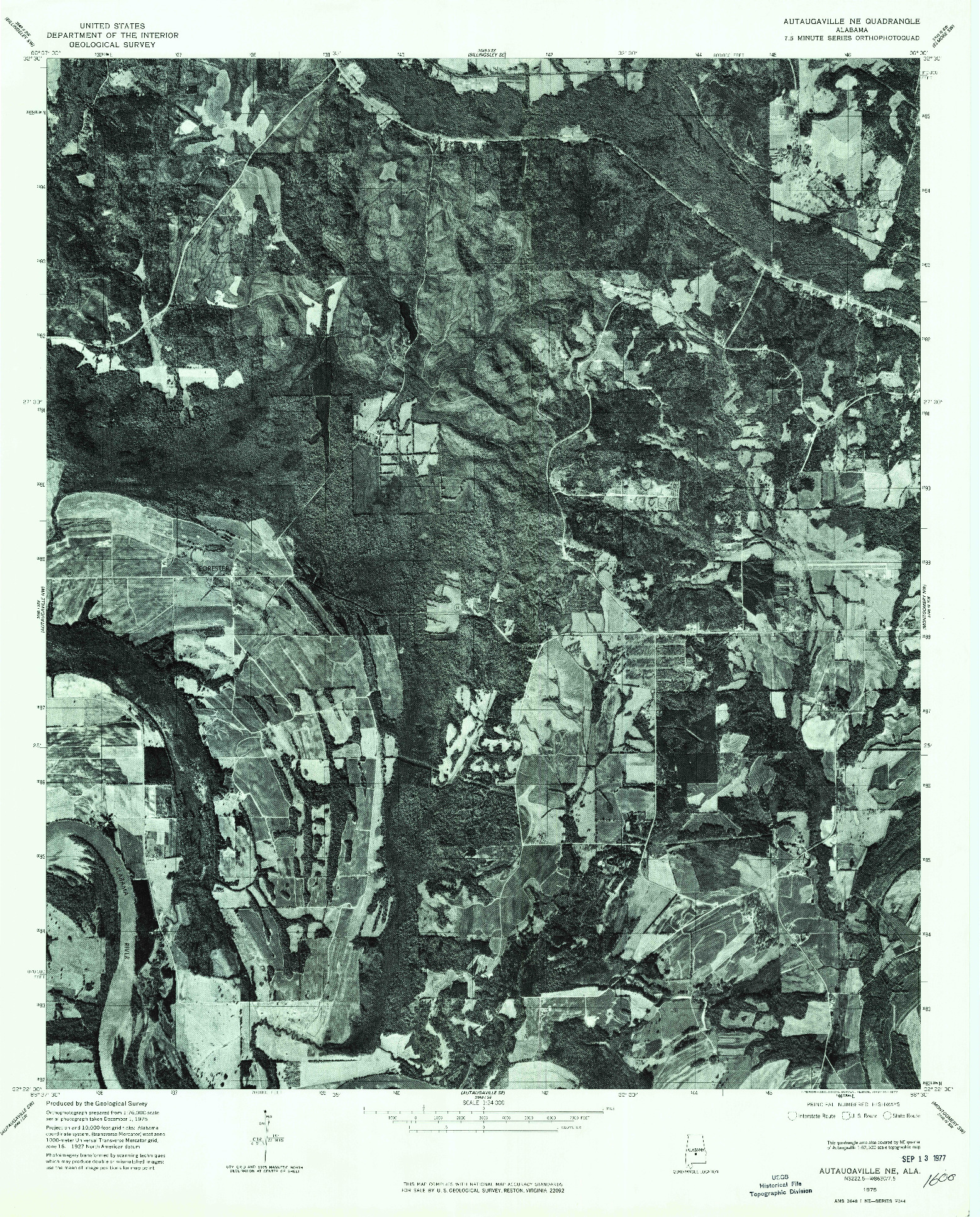 USGS 1:24000-SCALE QUADRANGLE FOR AUTAUGAVILLE NE, AL 1975