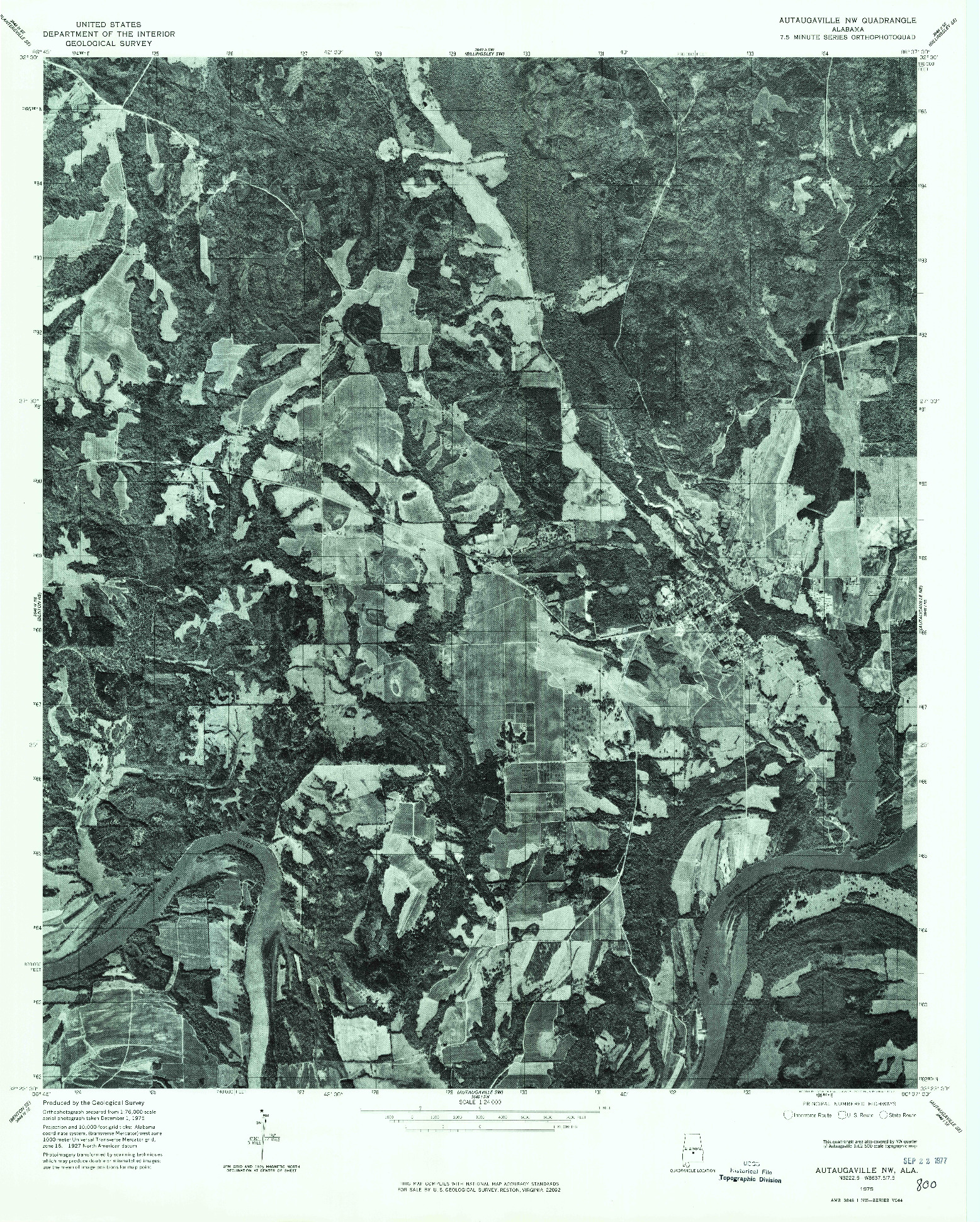 USGS 1:24000-SCALE QUADRANGLE FOR AUTAUGAVILLE NW, AL 1975