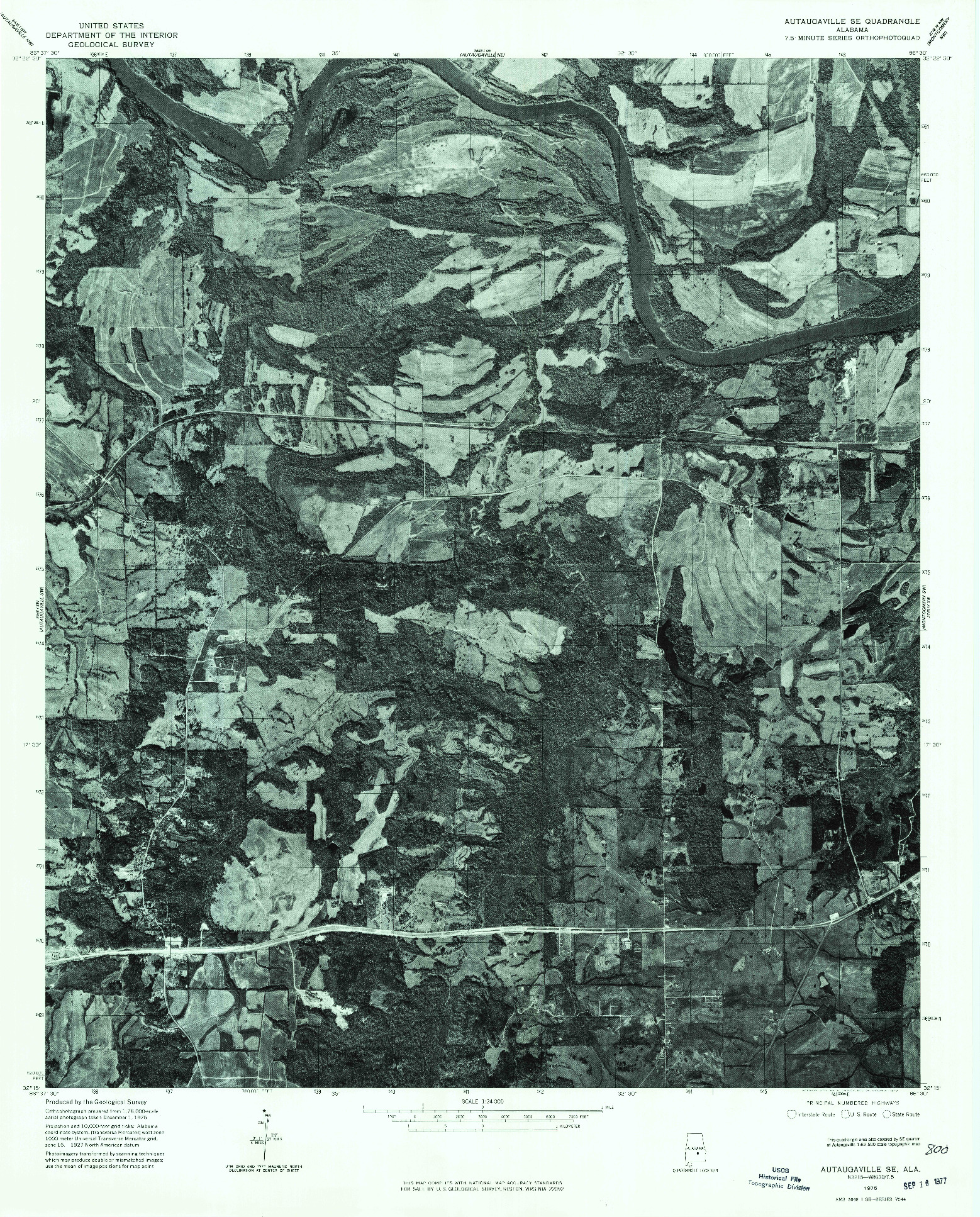 USGS 1:24000-SCALE QUADRANGLE FOR AUTAUGAVILLE SE, AL 1975